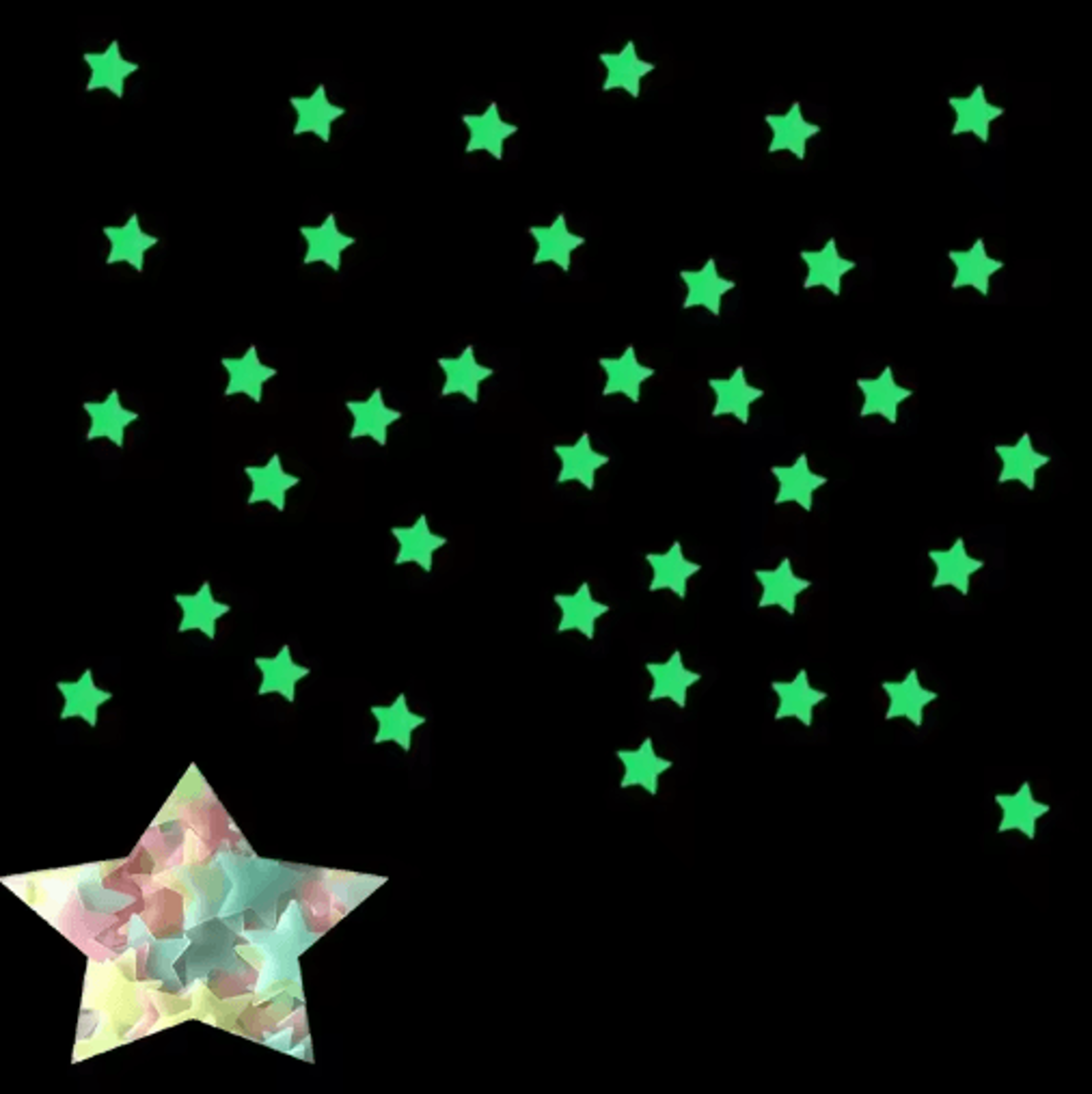 100Piece GlowintheDark Star Stickers  Fluorescent Ceiling  Wall Decor For Kids Bedrooms 3