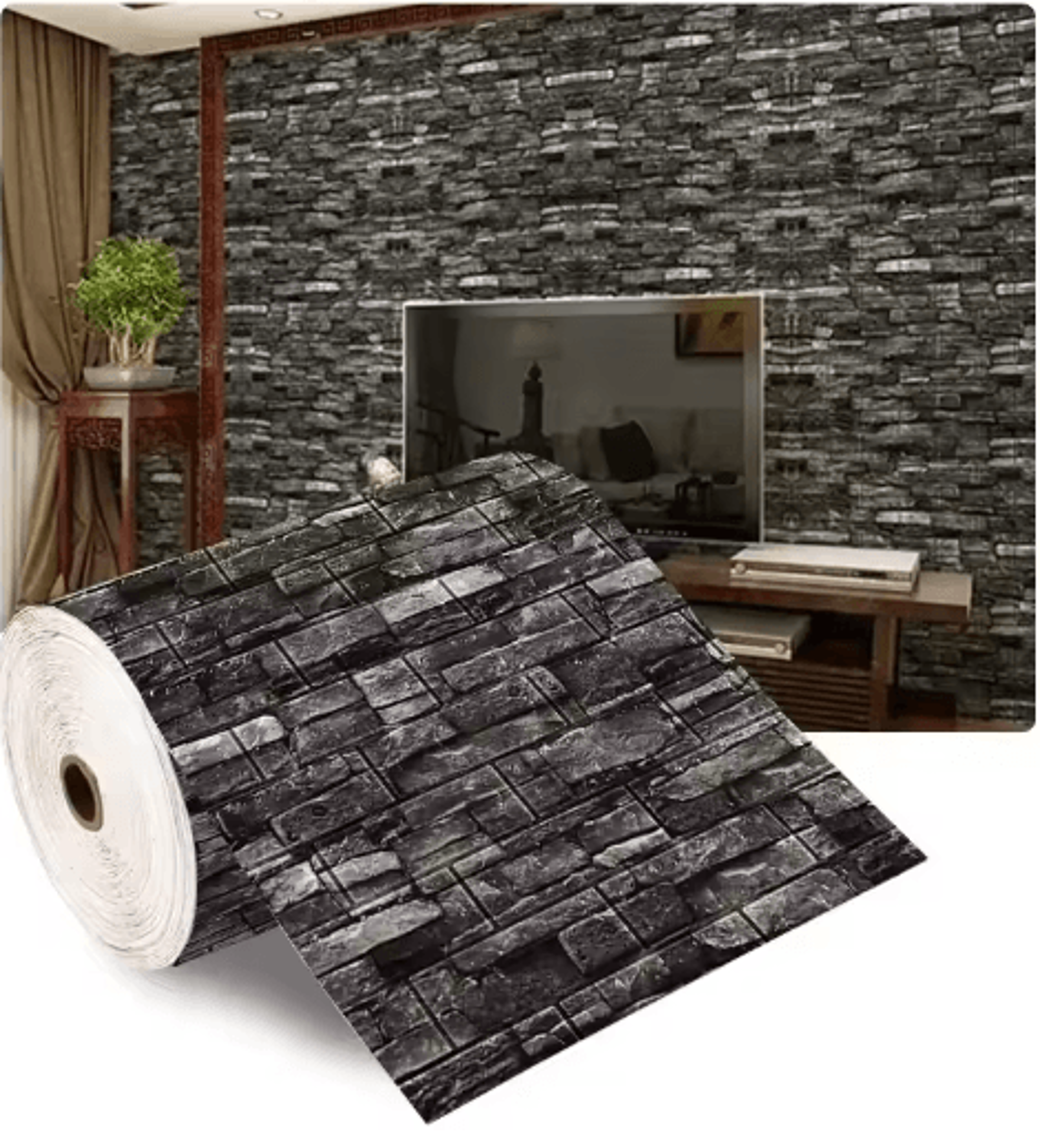 3D Antique Brick SelfAdhesive Wallpaper  70cm Waterproof Foam Wall Sticker For Living Room  Bedroom 7