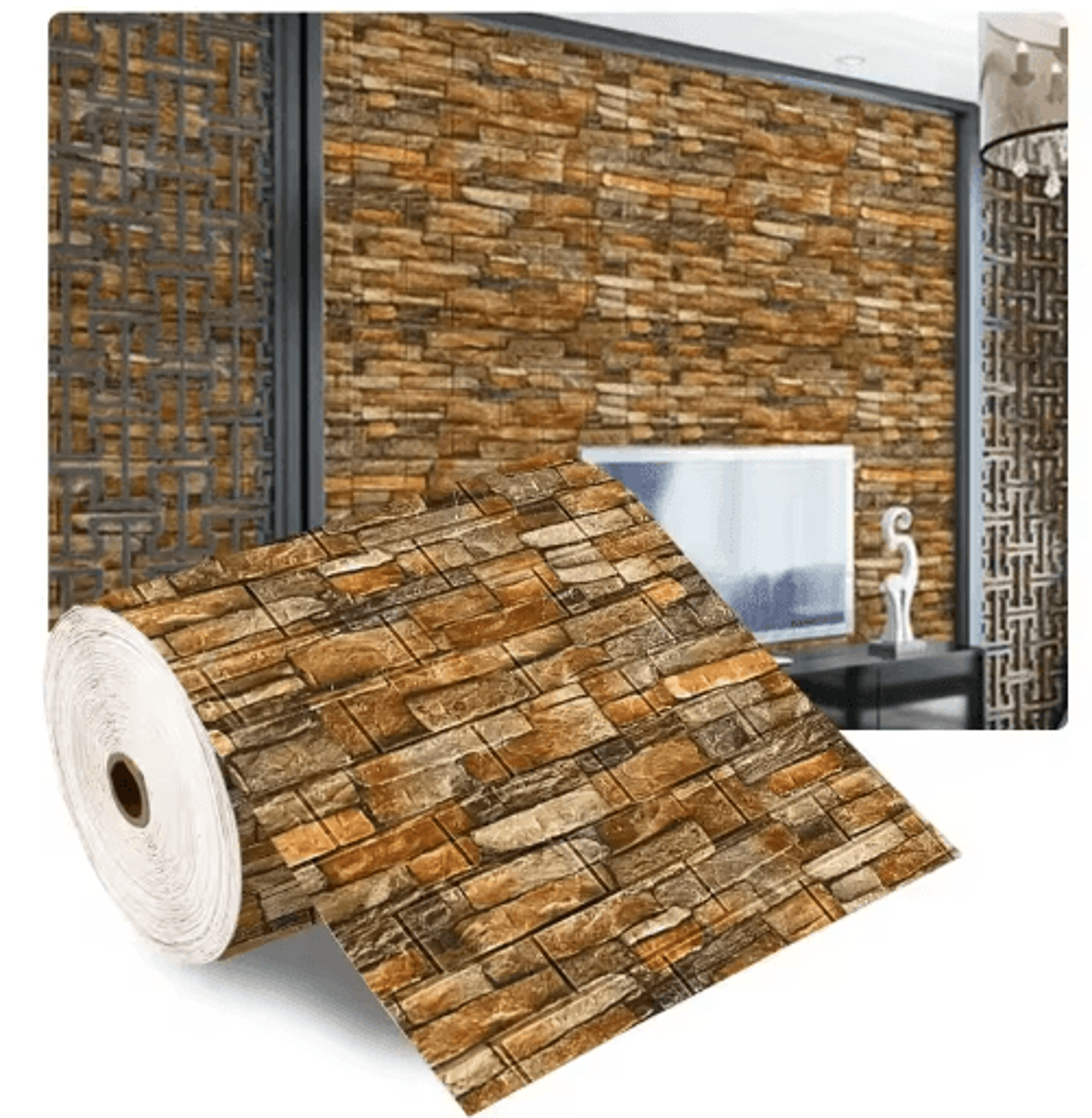 3D Antique Brick SelfAdhesive Wallpaper  70cm Waterproof Foam Wall Sticker For Living Room  Bedroom 16