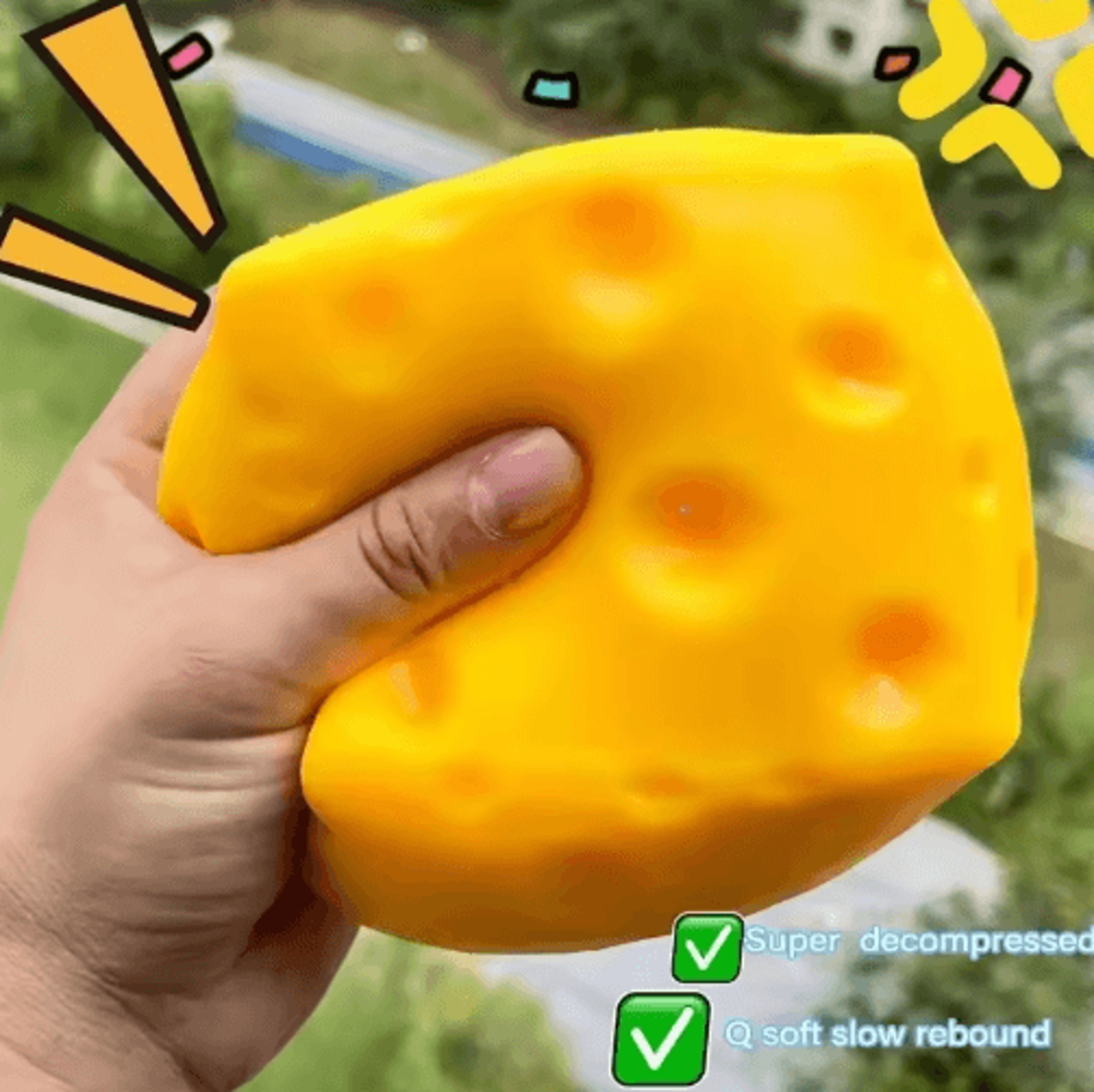 5cm Cheese Squishy Fidget Toy  SlowRebound Shapeable Squeeze Ball  Funny Novelty Gift 7