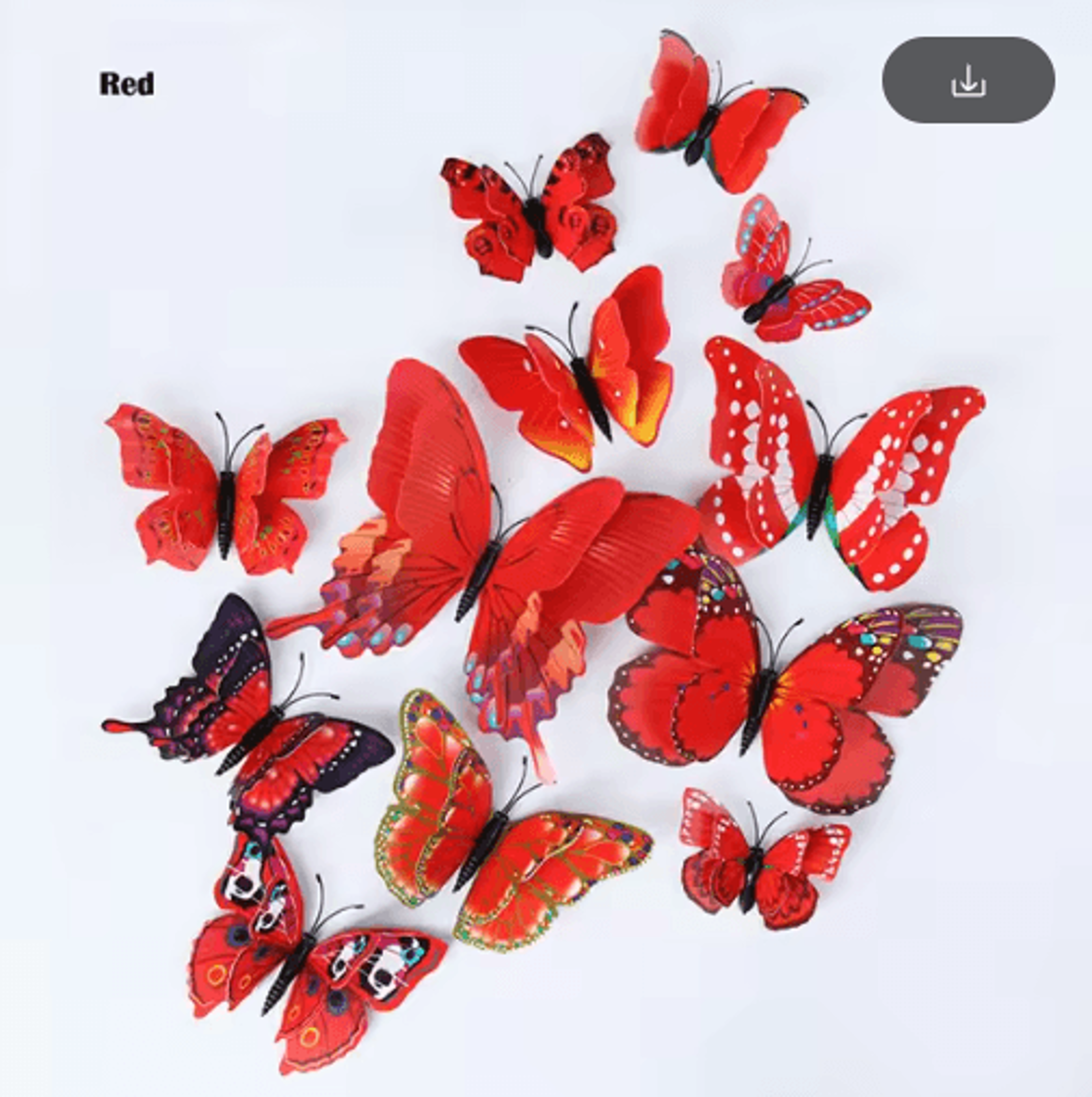 12Piece 3D Butterfly Wall Stickers  DoubleLayer Decorative Butterflies With Magnet For Home  Weddin 5