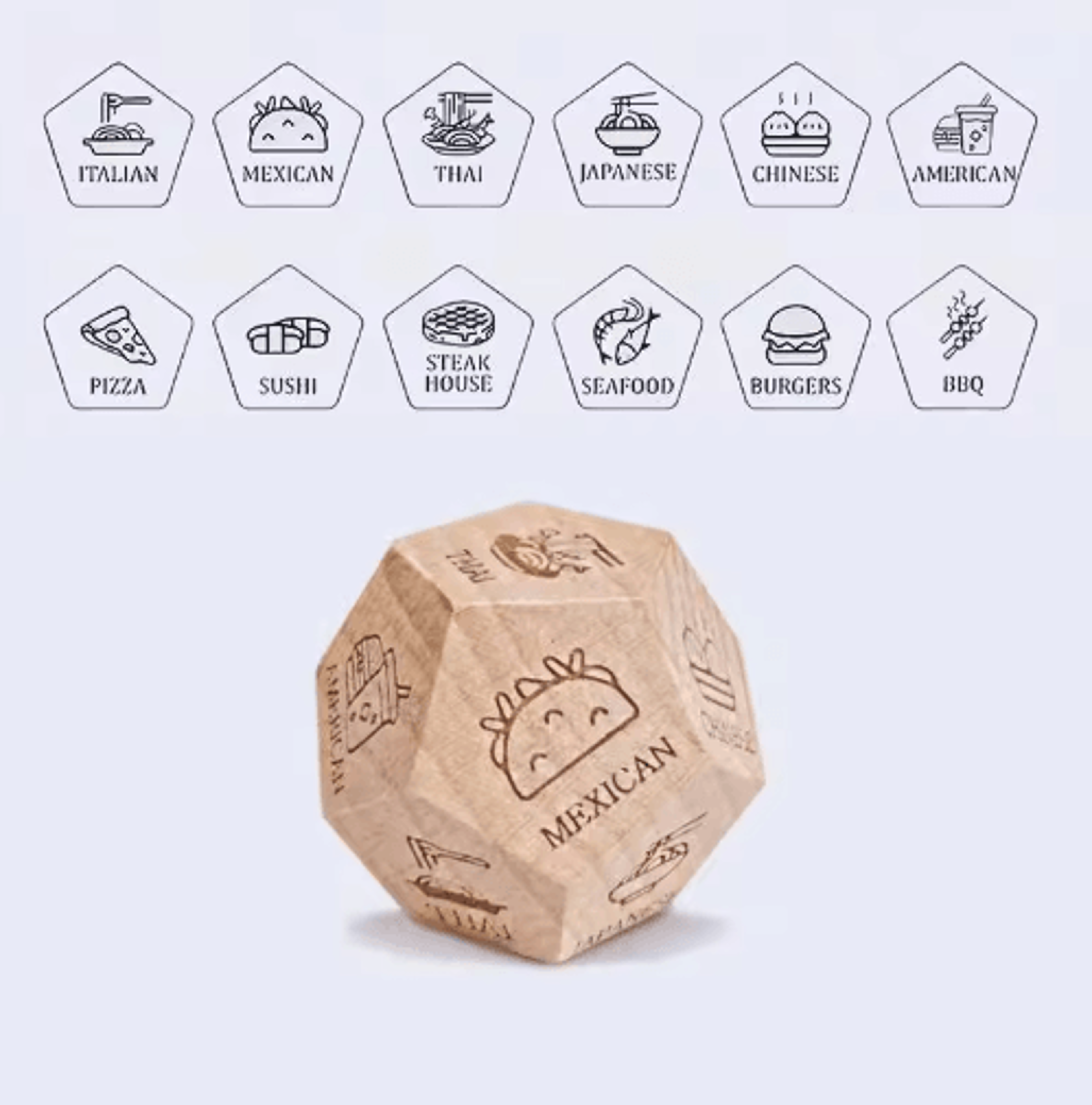 Food Decision Dice For Couples  Fun Date Night Gift For Him  Her 5