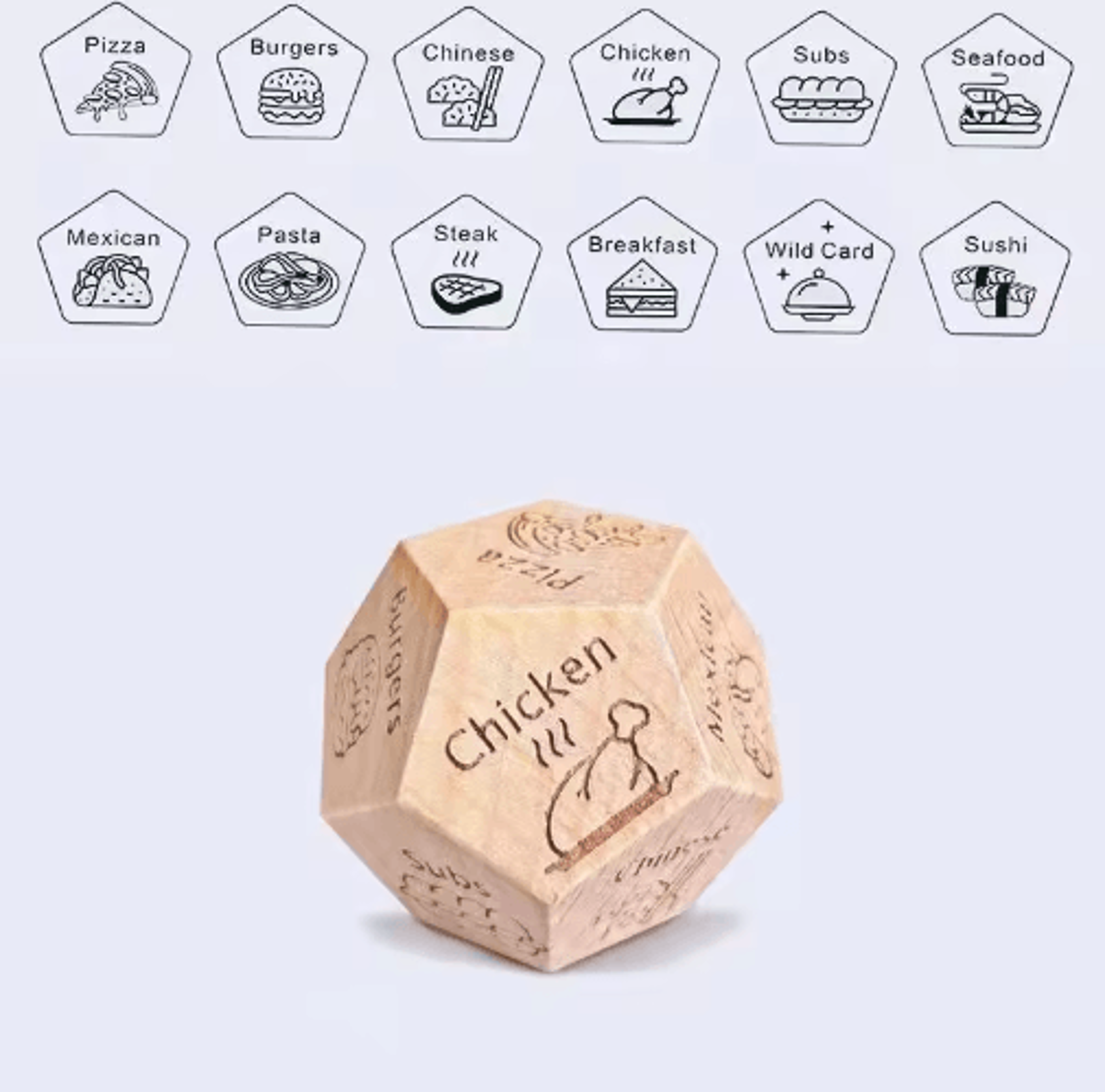 Food Decision Dice For Couples  Fun Date Night Gift For Him  Her 7