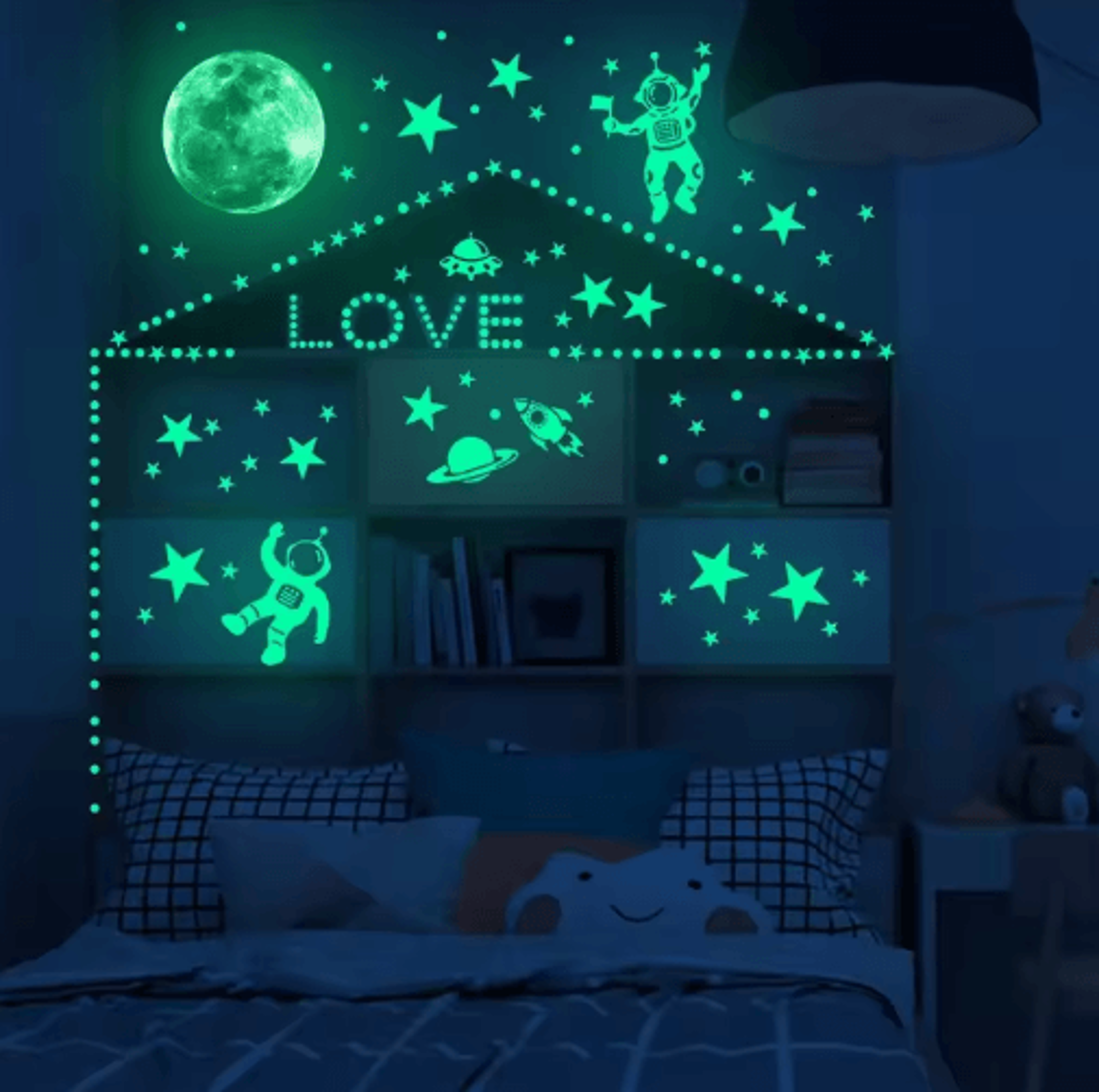 GlowintheDark Star  Moon Wall Decals  PVC Space Stickers For Kids Rooms 5