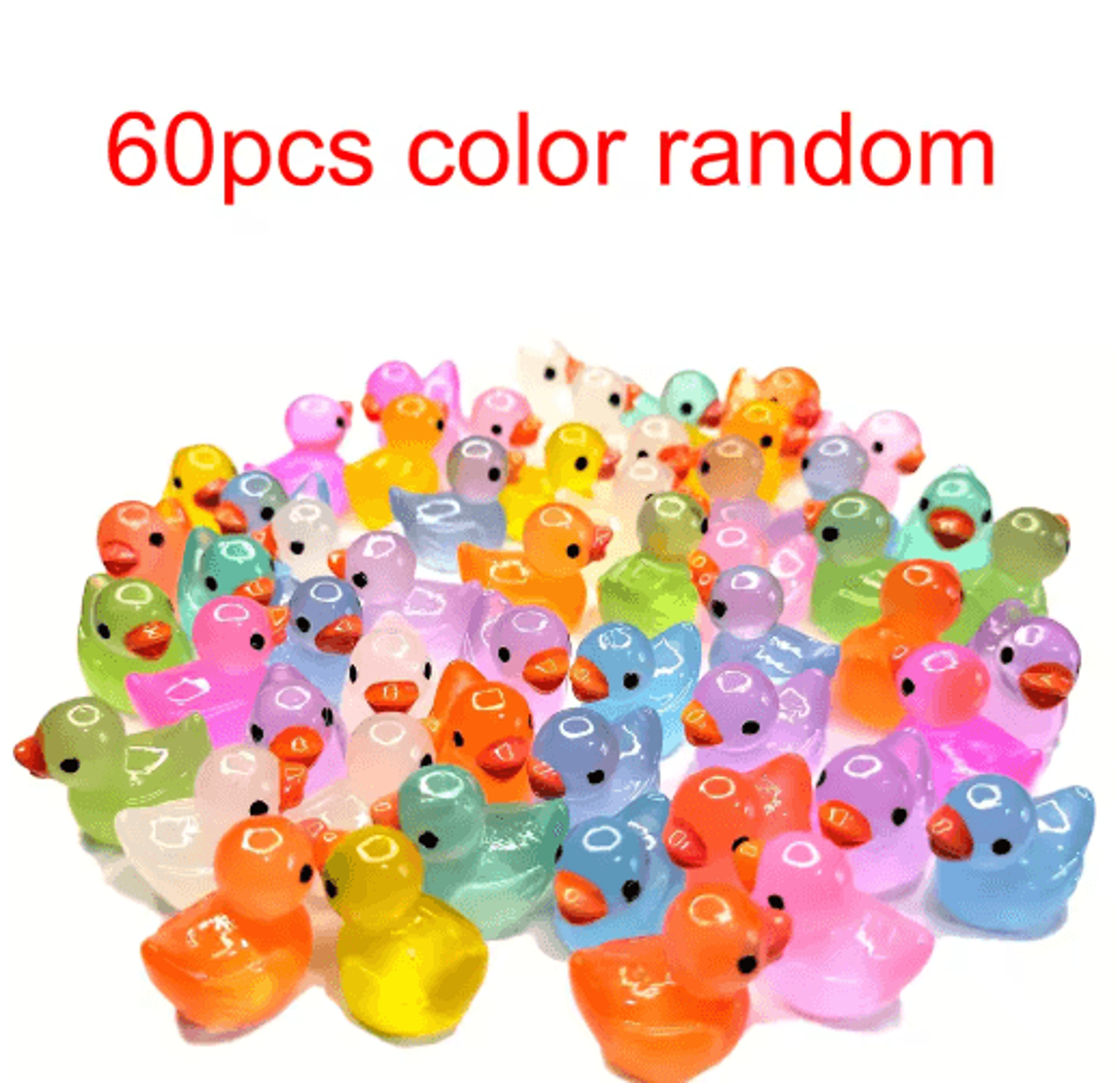 3060100PCS Glow In The Dark Mini Ducks  Luminous Fairy Garden Figurines 3