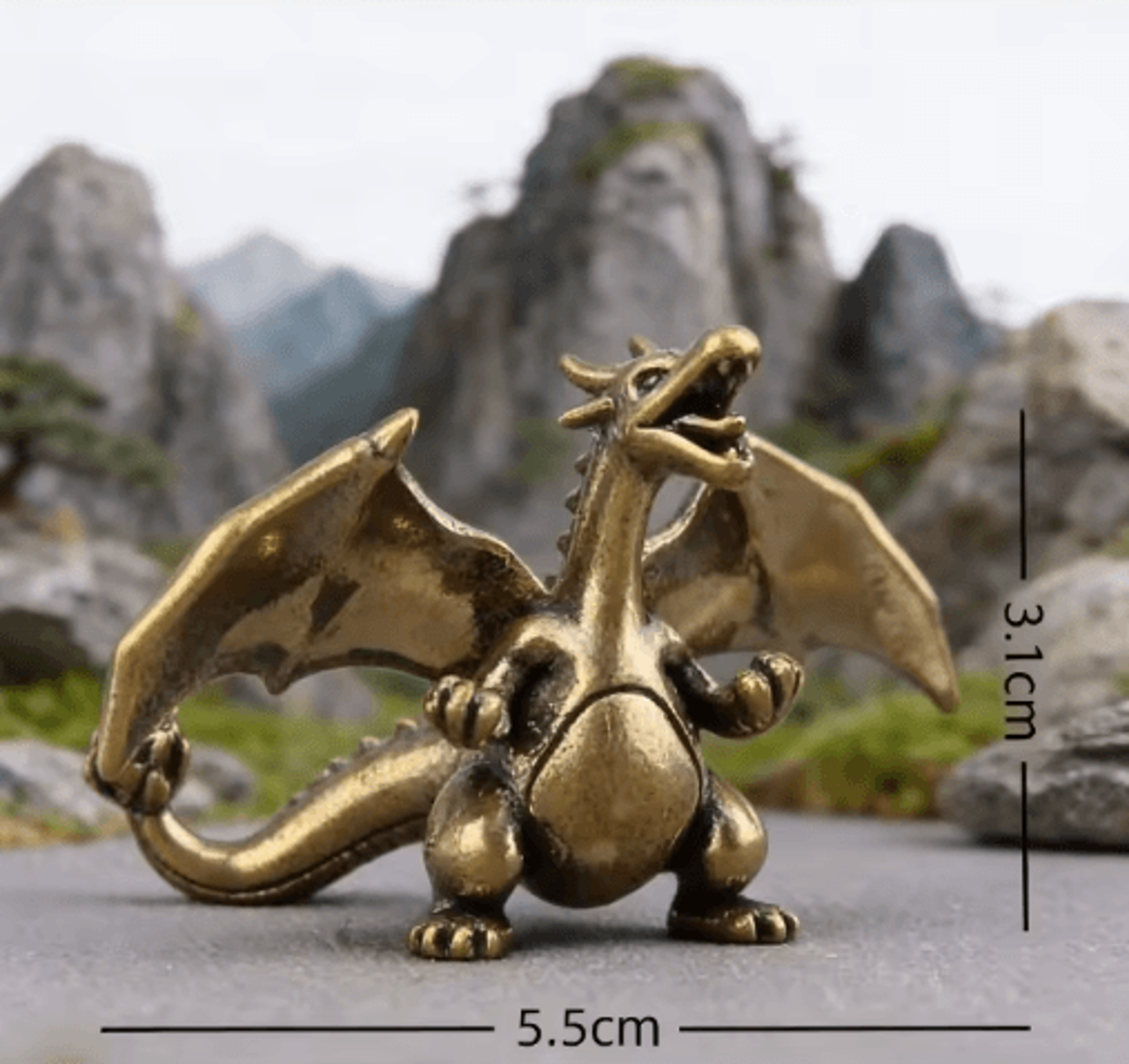 Roaring Flying Dragon Statue  Vintage Mini Fantasy Desktop Ornament 4