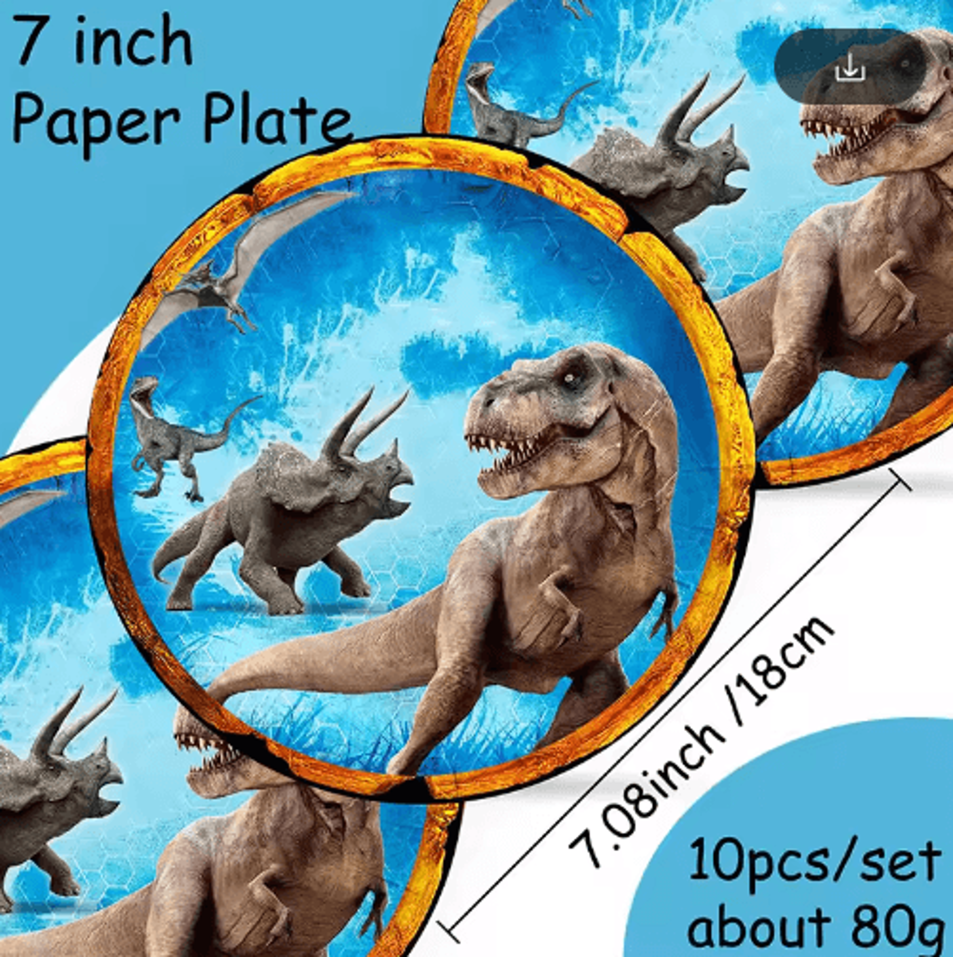 Jurassic Dinosaur Party Tableware Set With Plates Cups And Napkins 27