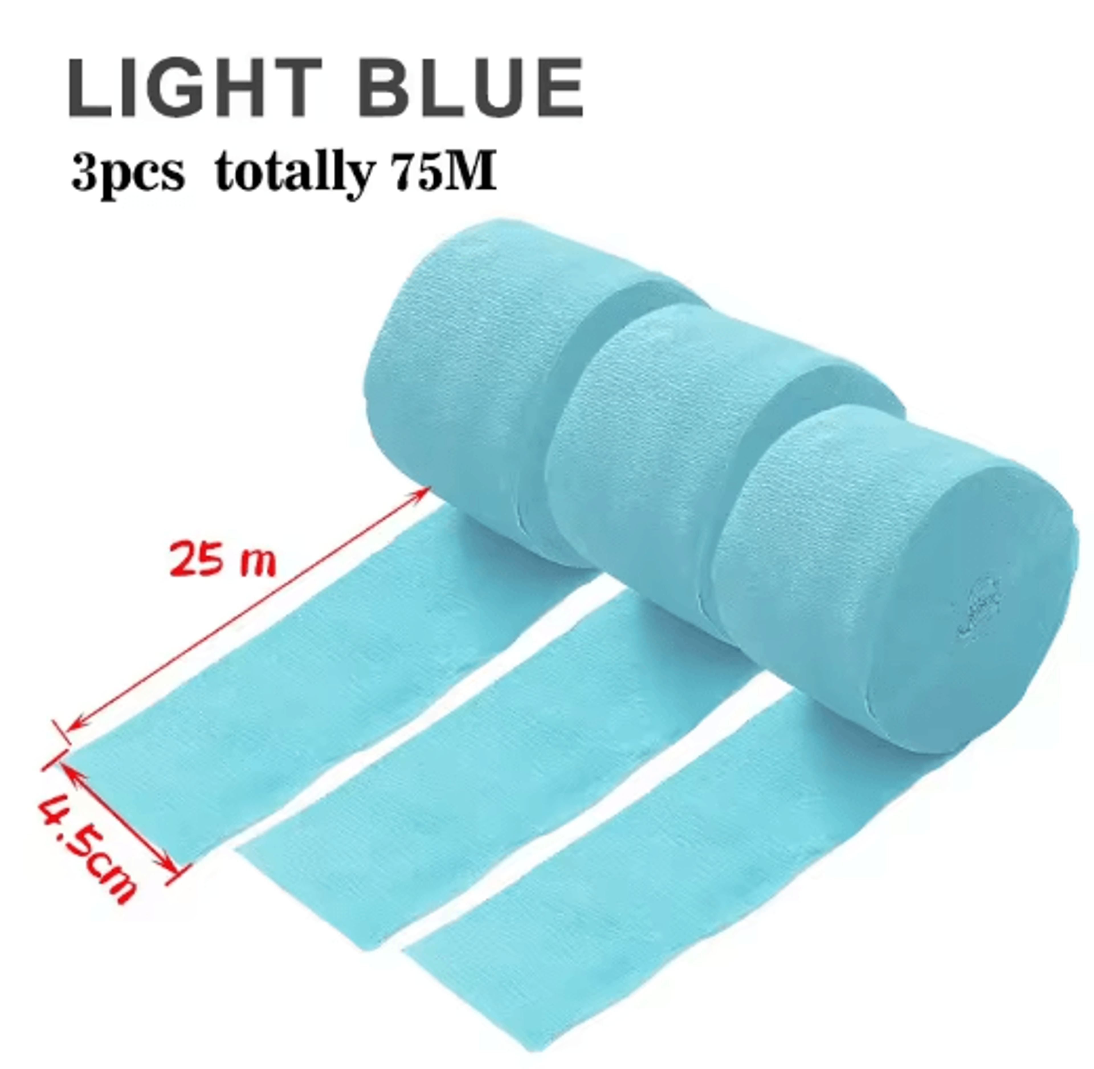 3Piece Rainbow Crepe Paper Streamers For Party Backdrops 13