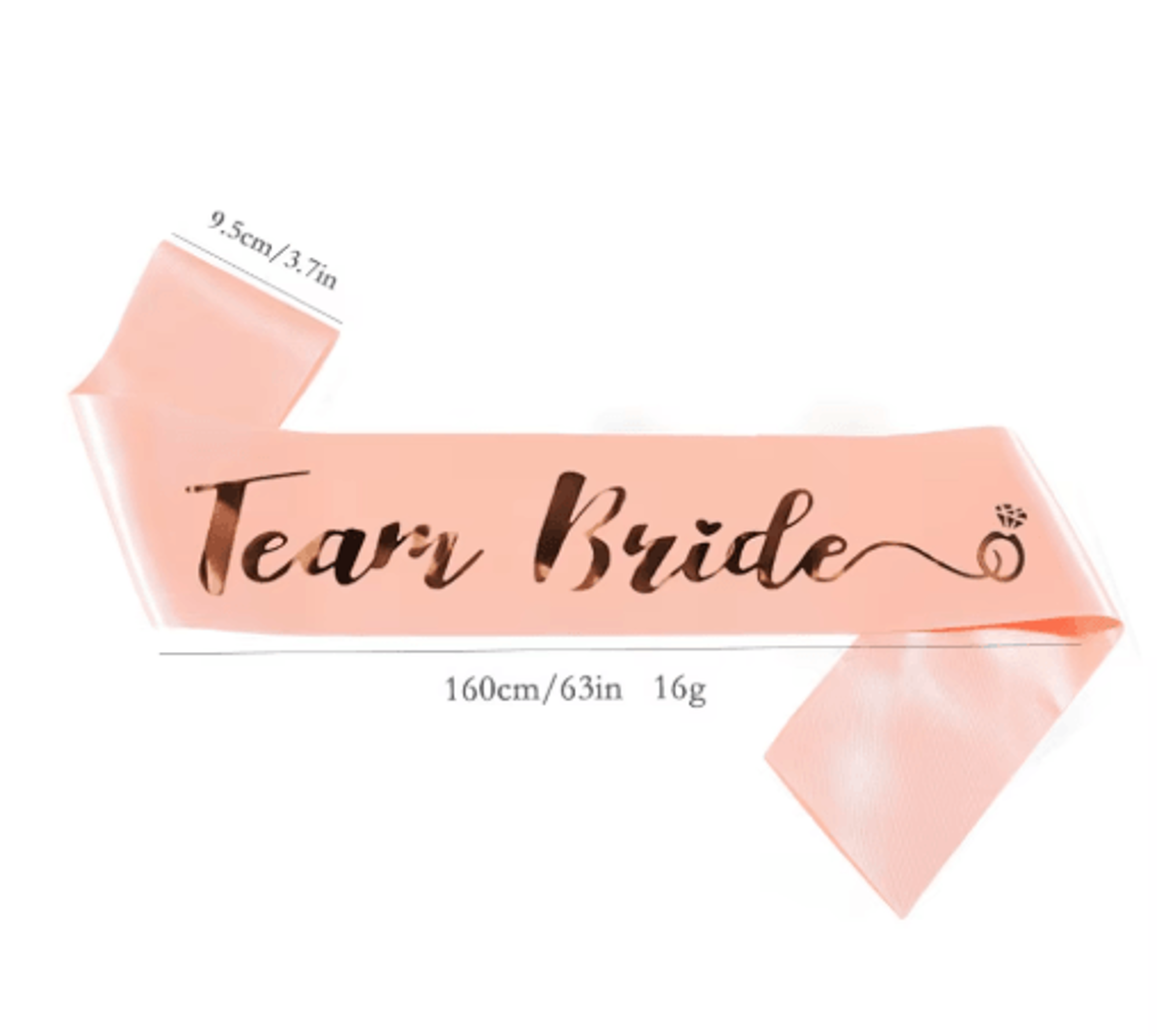 Rose Gold Team Bride Satin Sash Set For Bachelorette Parties 9