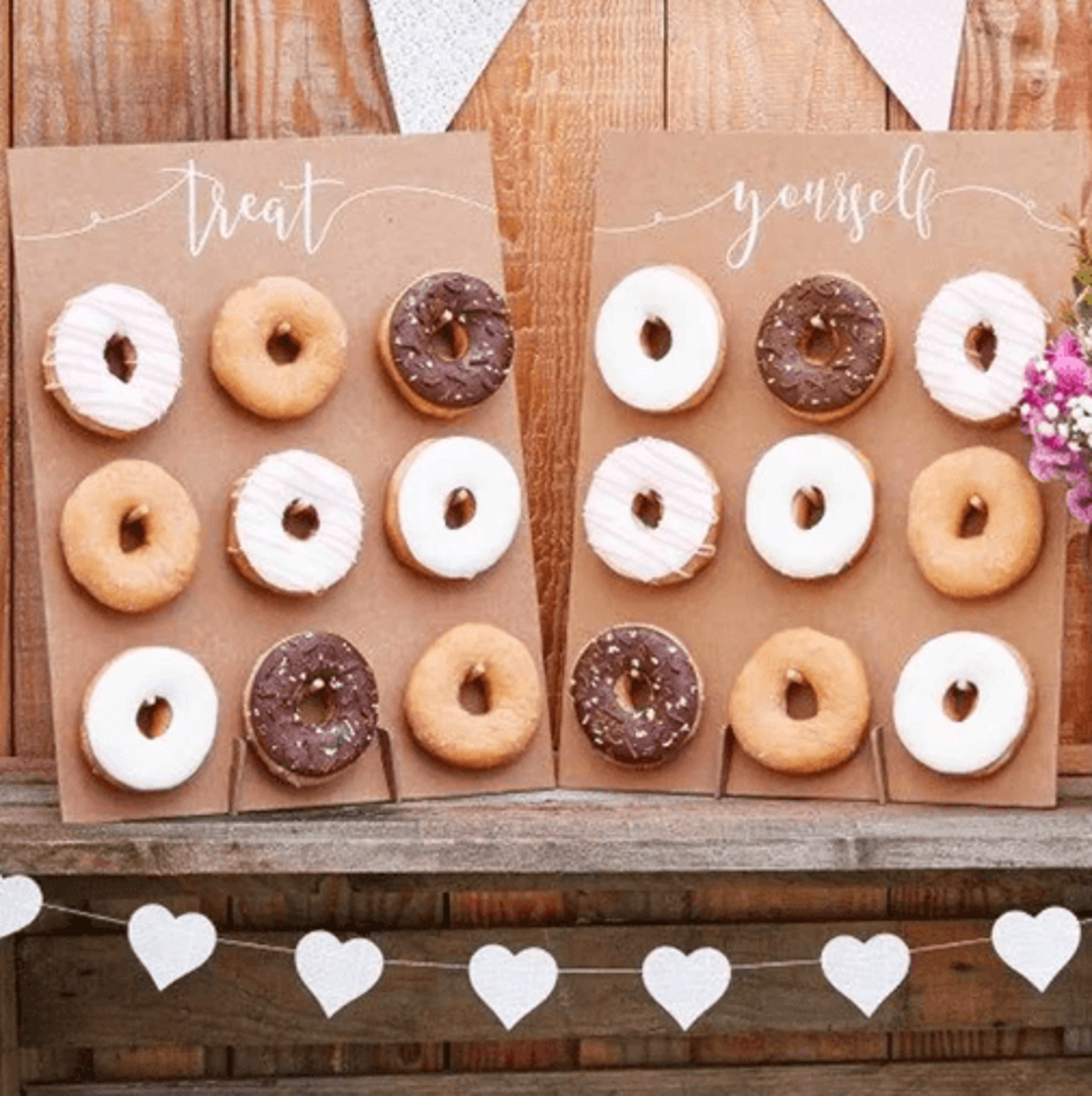 Wooden Donut Stand Dessert Display For Weddings And Parties 6