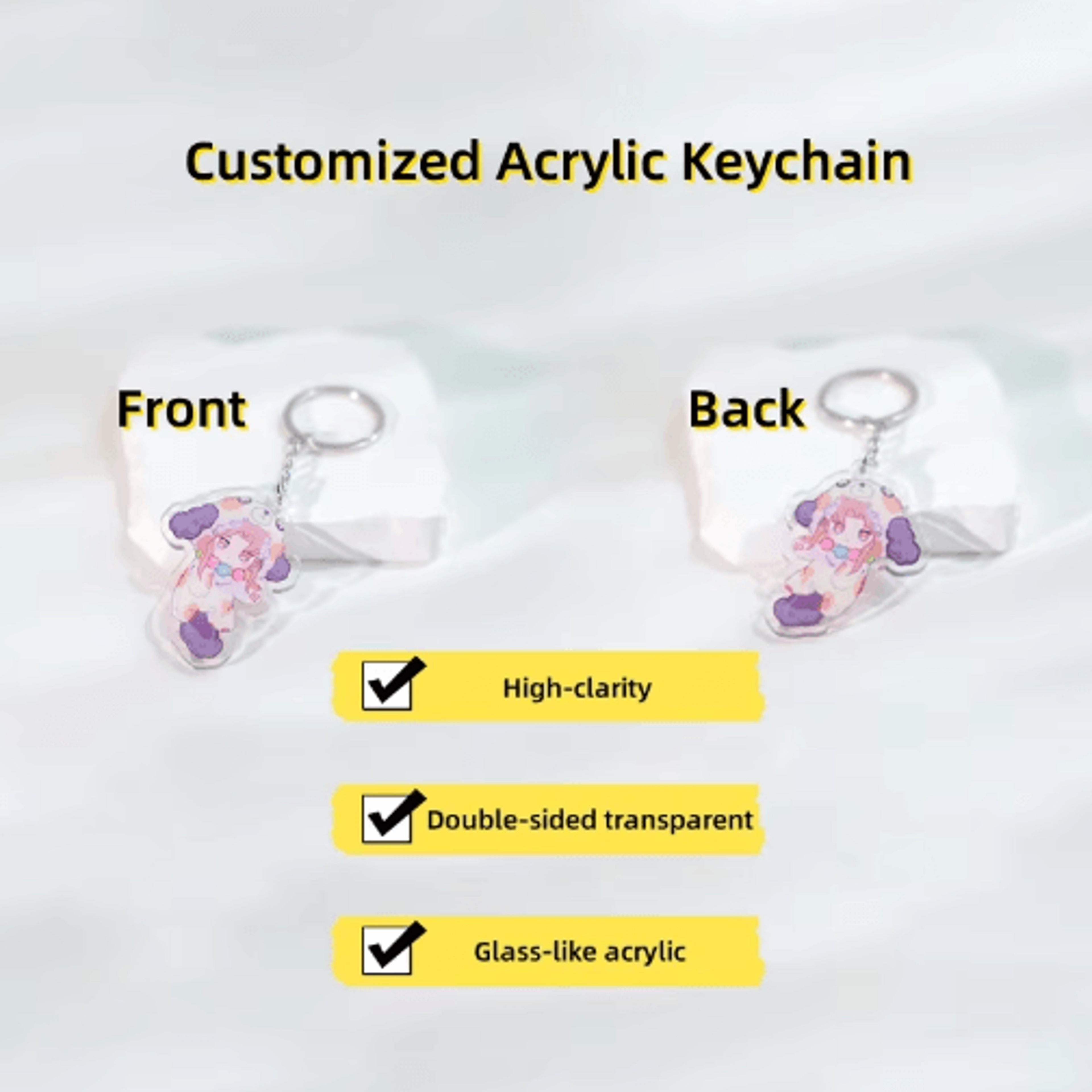 Custom 5cm Acrylic Anime Keychain For Couples And Gifts 5