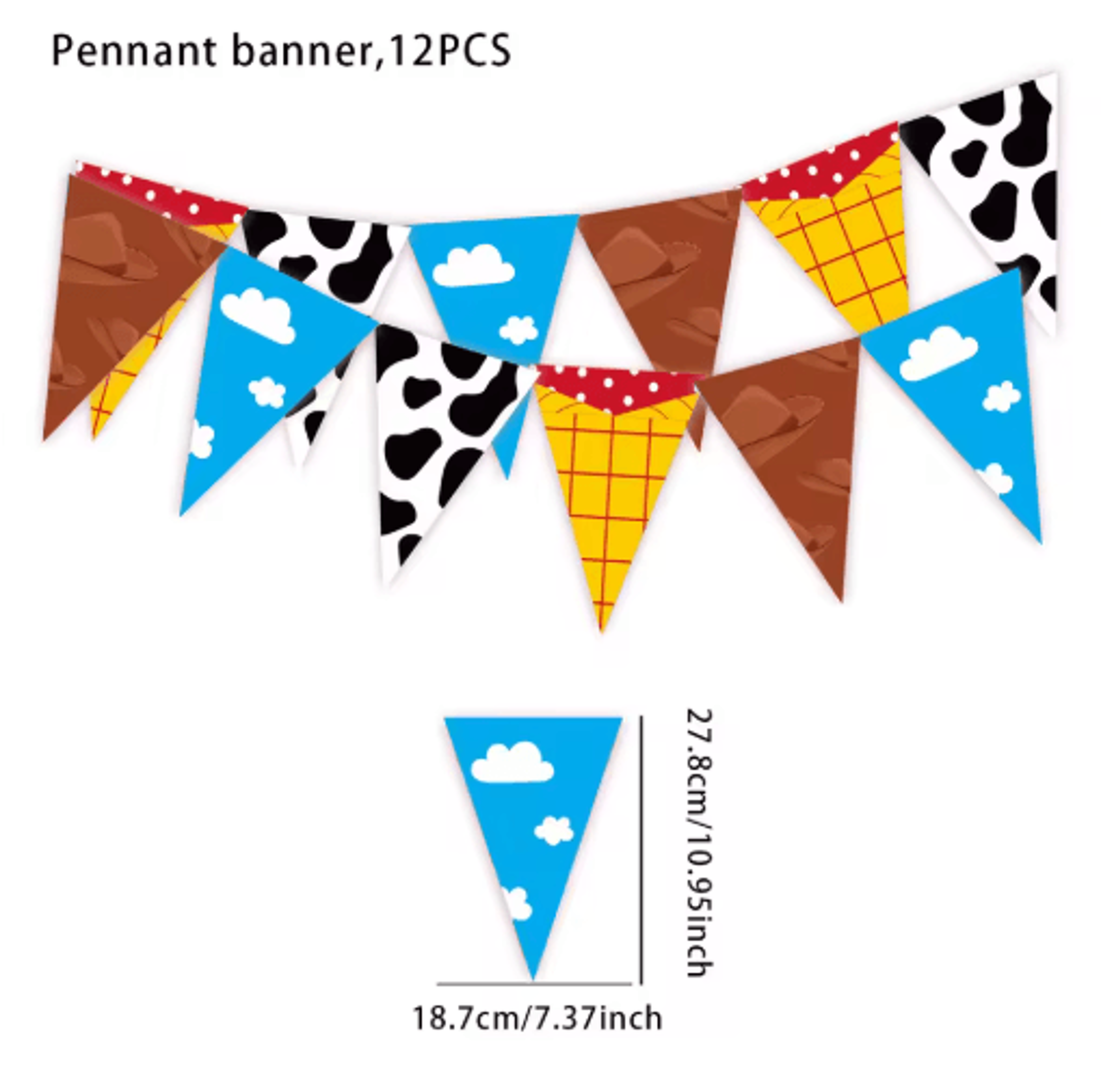 Blue Sky Cow Party Banner String Flags For Birthdays And Baby Showers 1