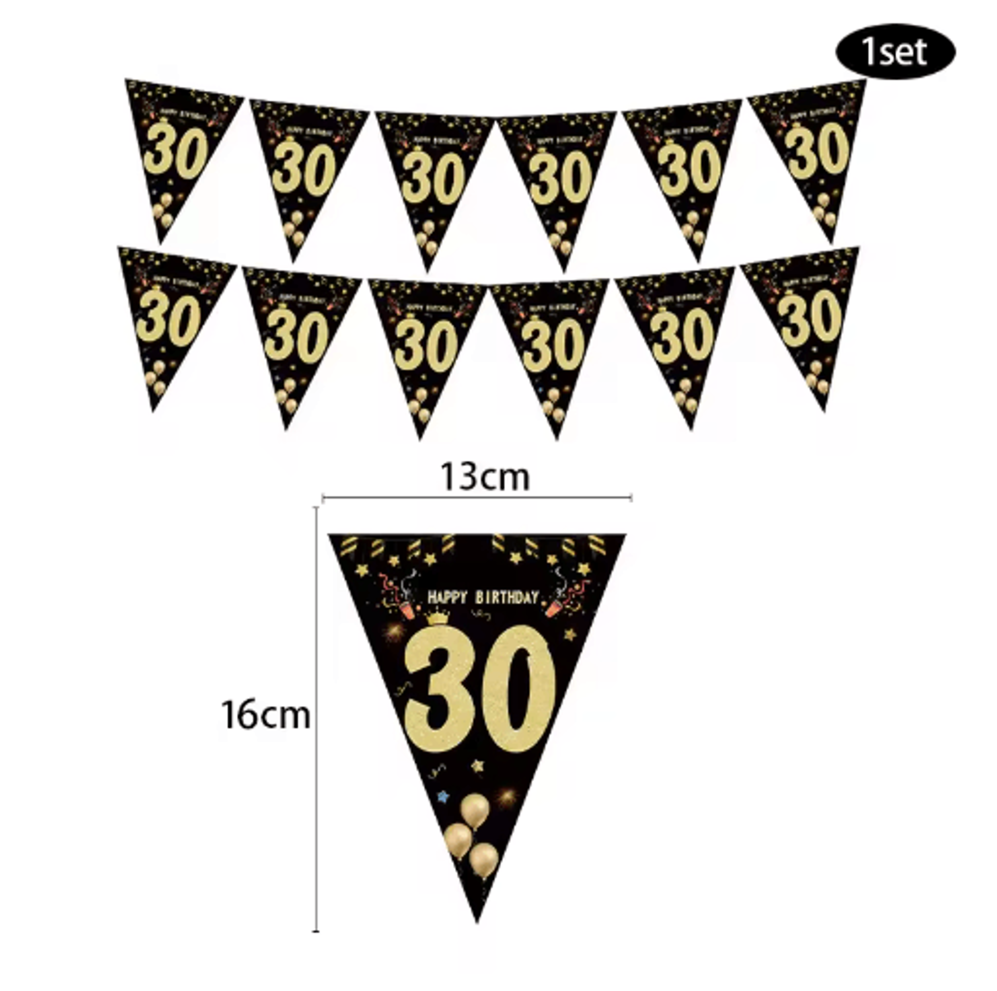 30th 40th 50th 60th Birthday Banner With Number Balloons 17