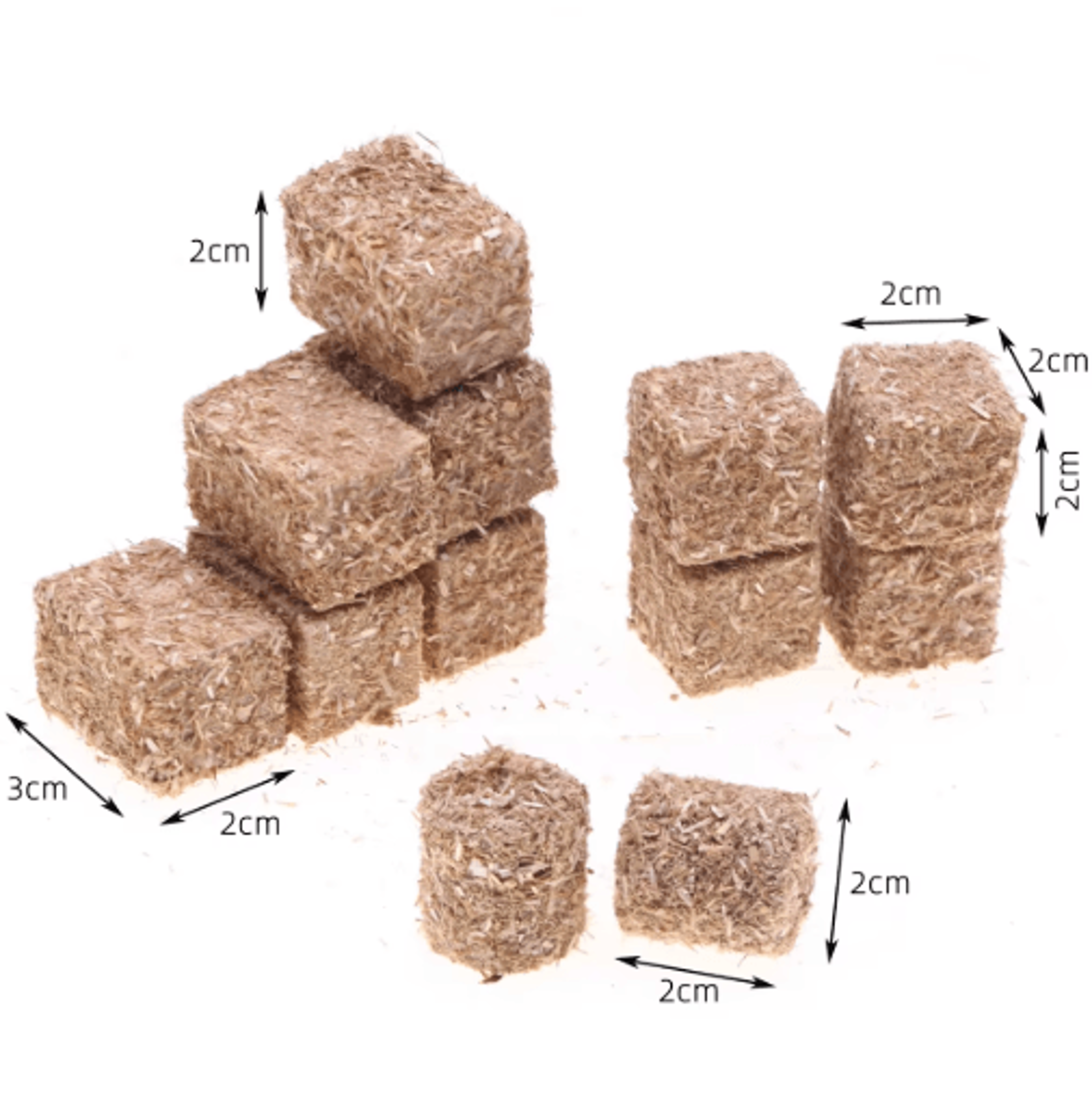 4-piece mini natural hay bale blocks for farm and autumn decor
