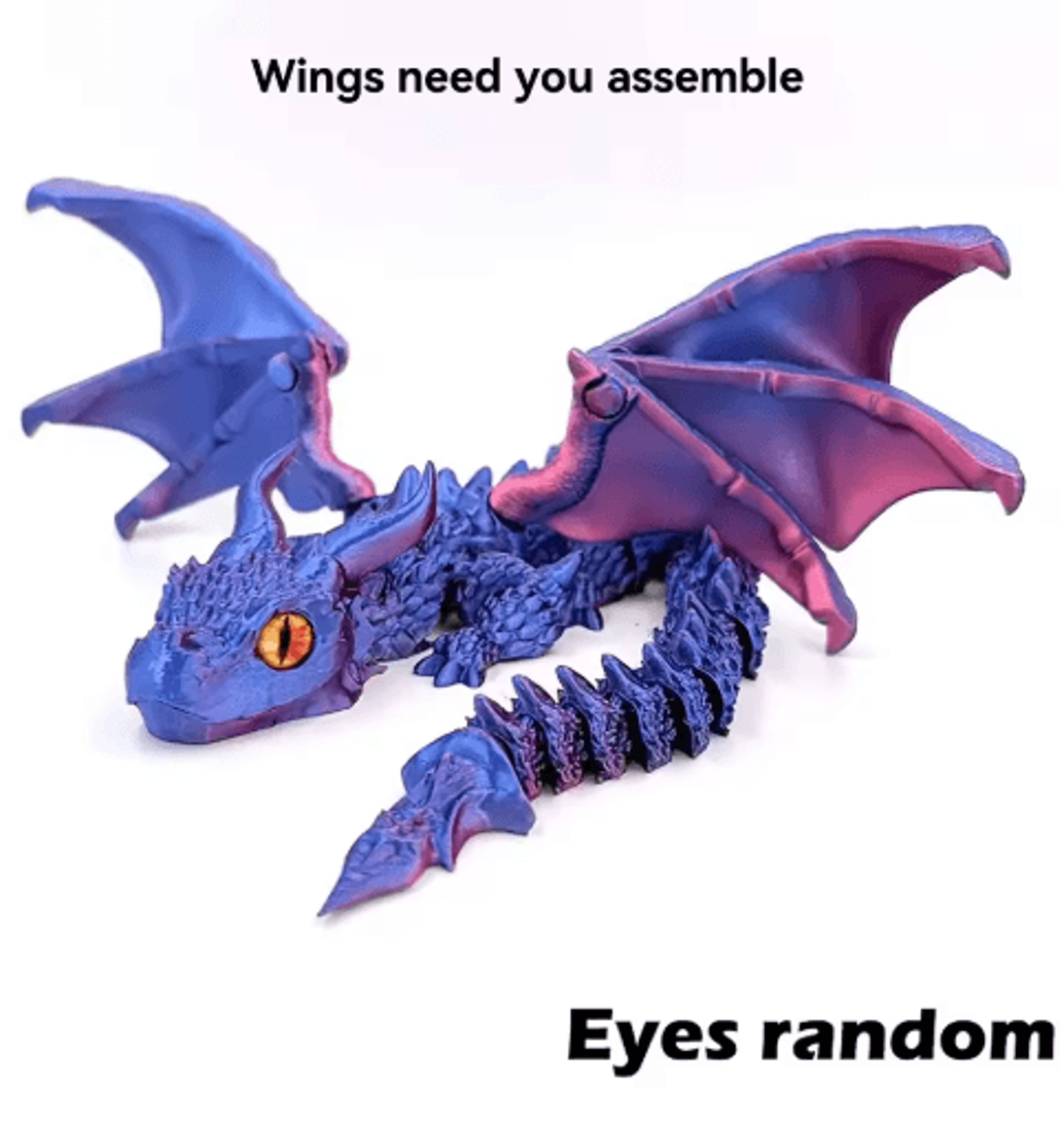 3D Printed Winged Carriage Dragon Figurine Tabletop Decor 5