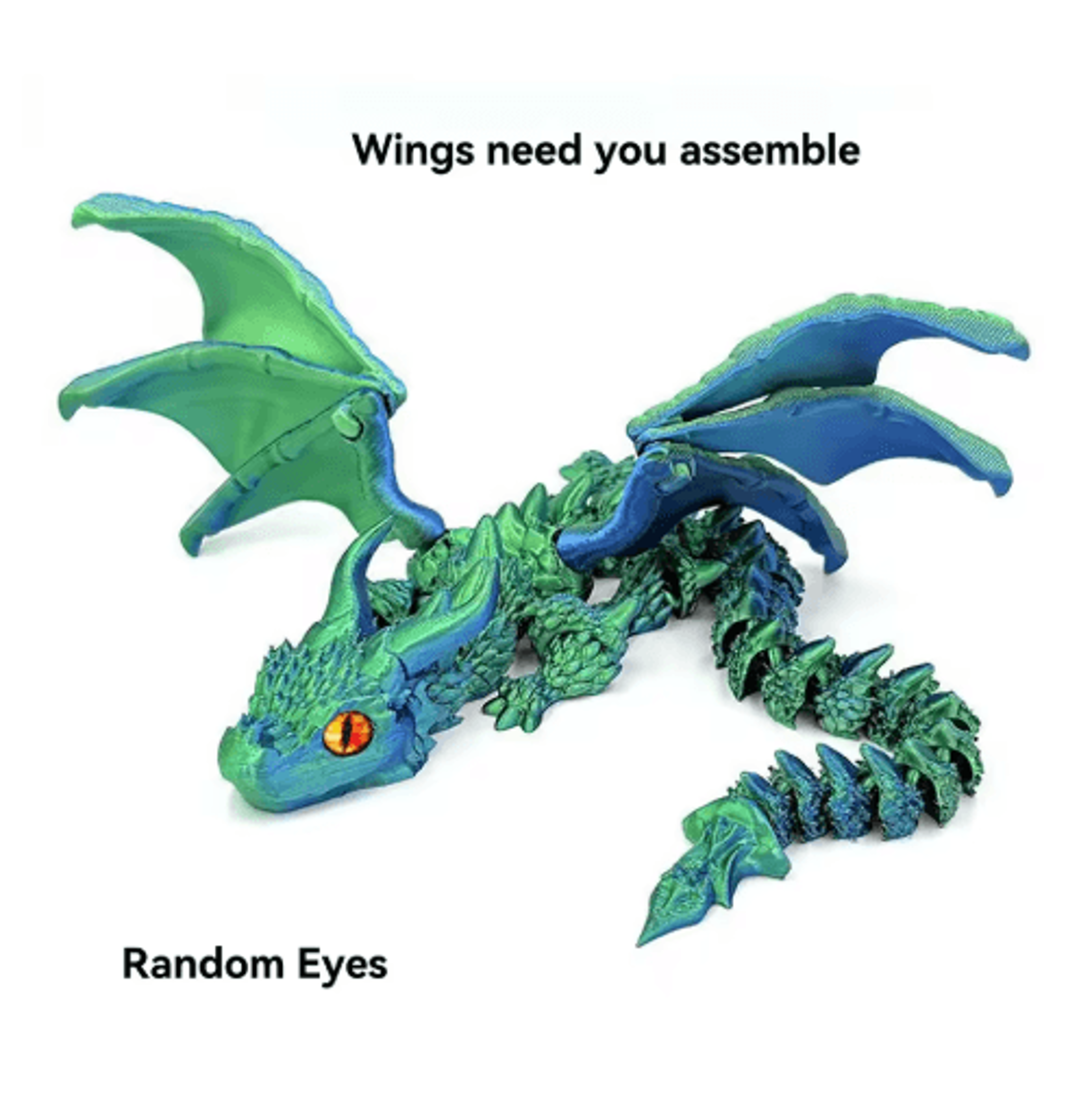 3D Printed Winged Carriage Dragon Figurine Tabletop Decor 6