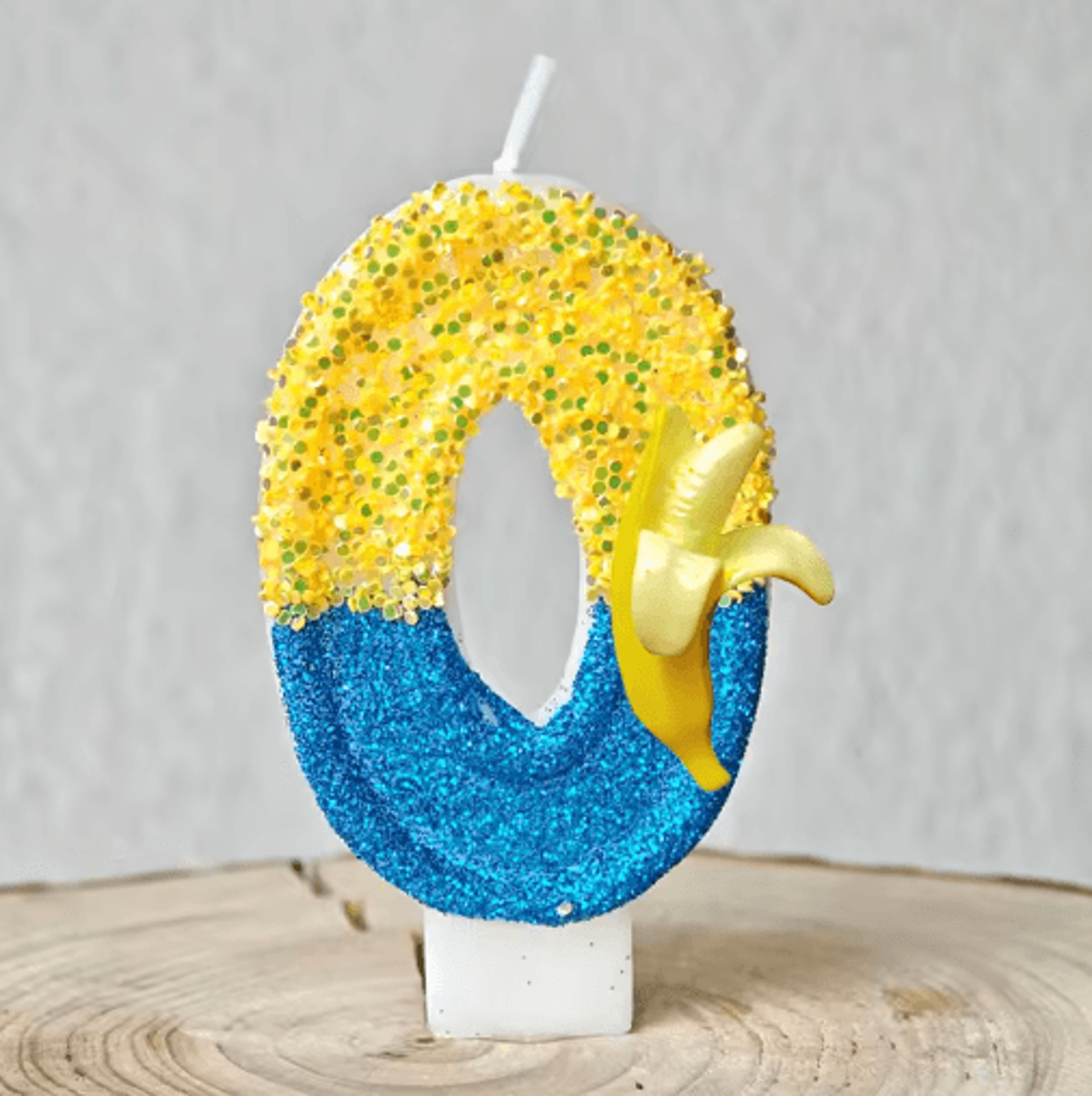 Cute Yellow Banana Man Number Birthday Candle 09 6