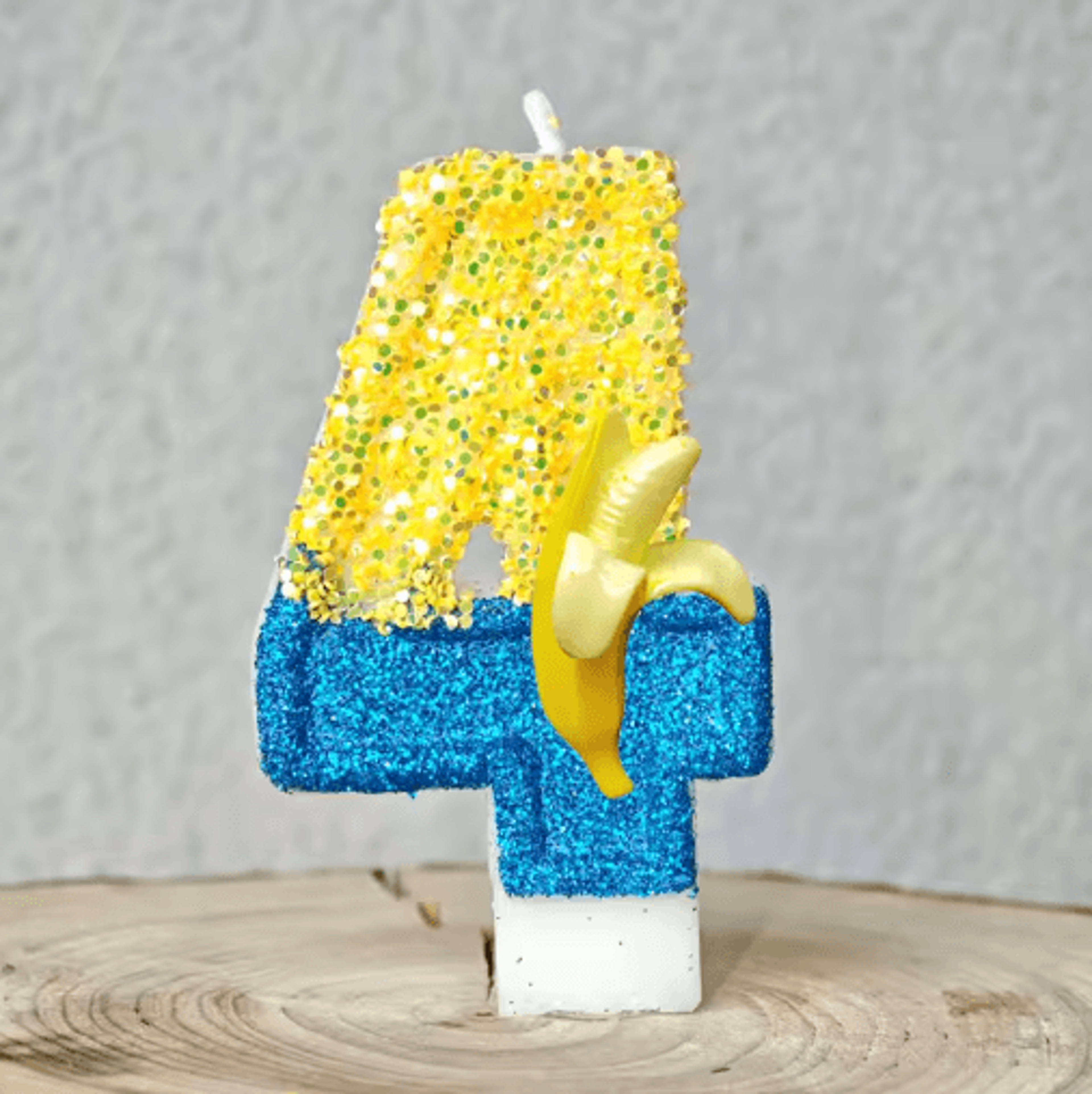 Cute Yellow Banana Man Number Birthday Candle 09 21