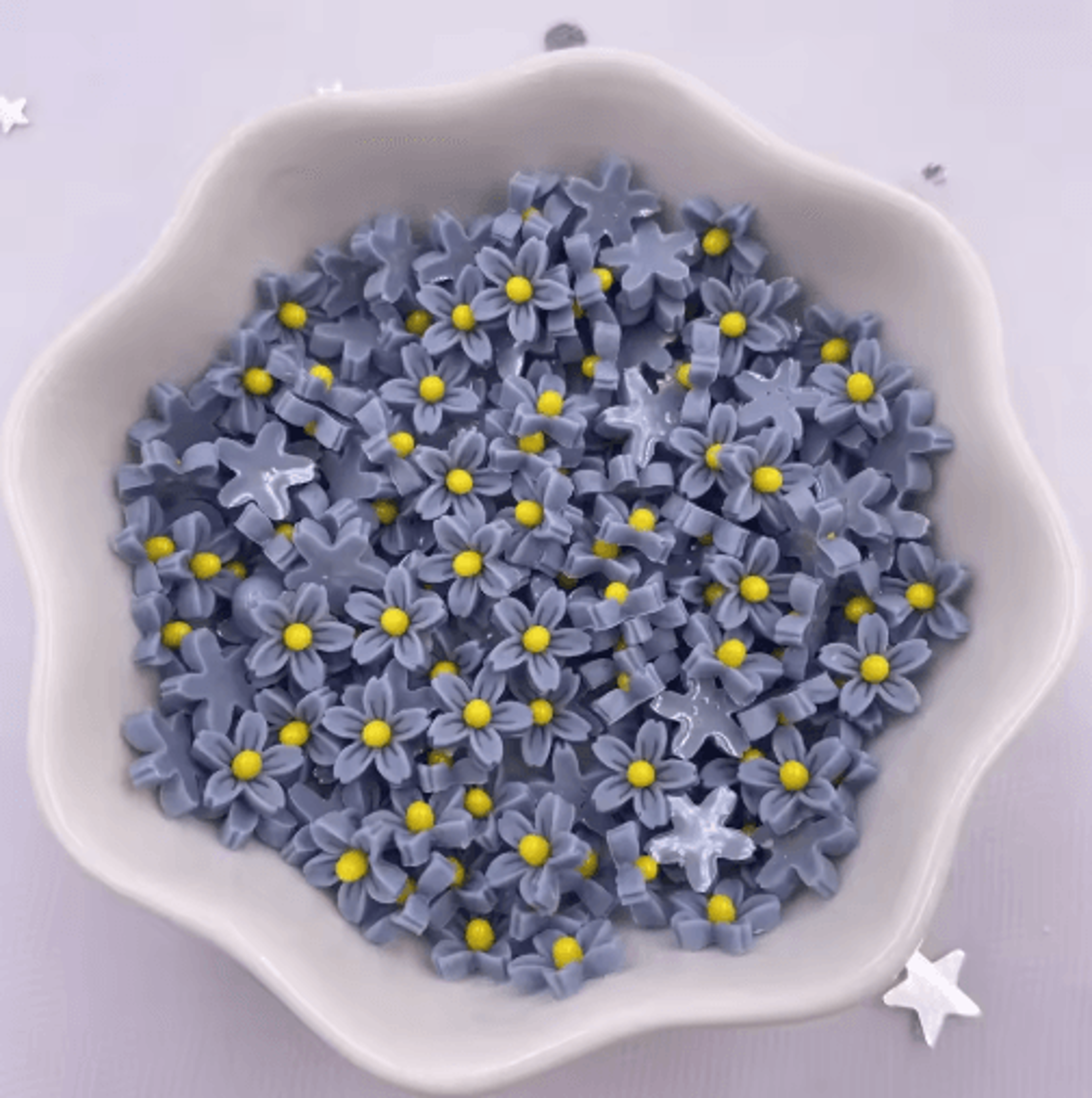 100Piece 8mm Colorful Mini Resin Flower Gems For Crafts And Nail Art 9