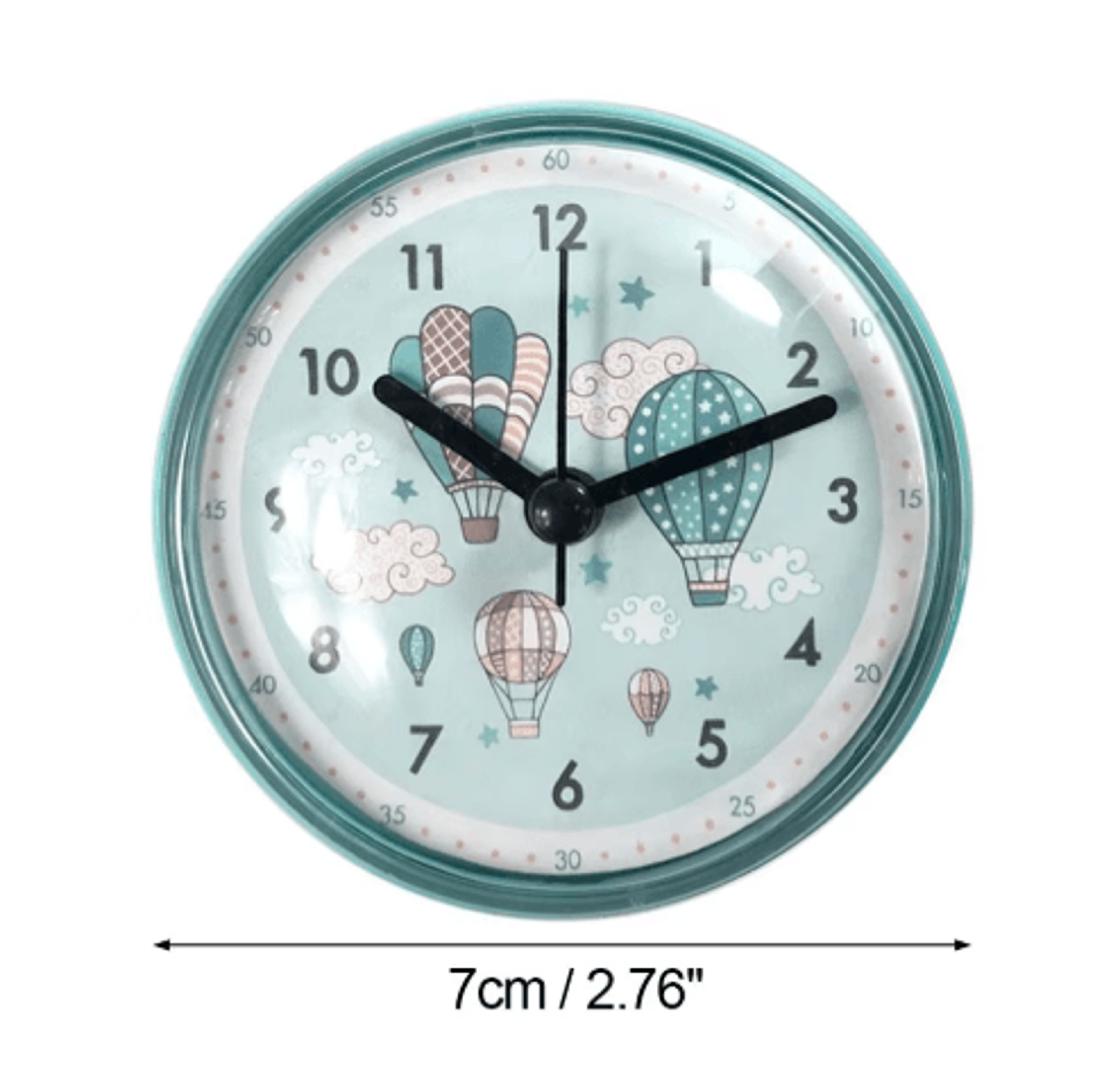 7cm Mini Waterproof Suction Wall Clock For Bathroom And Kitchen 6