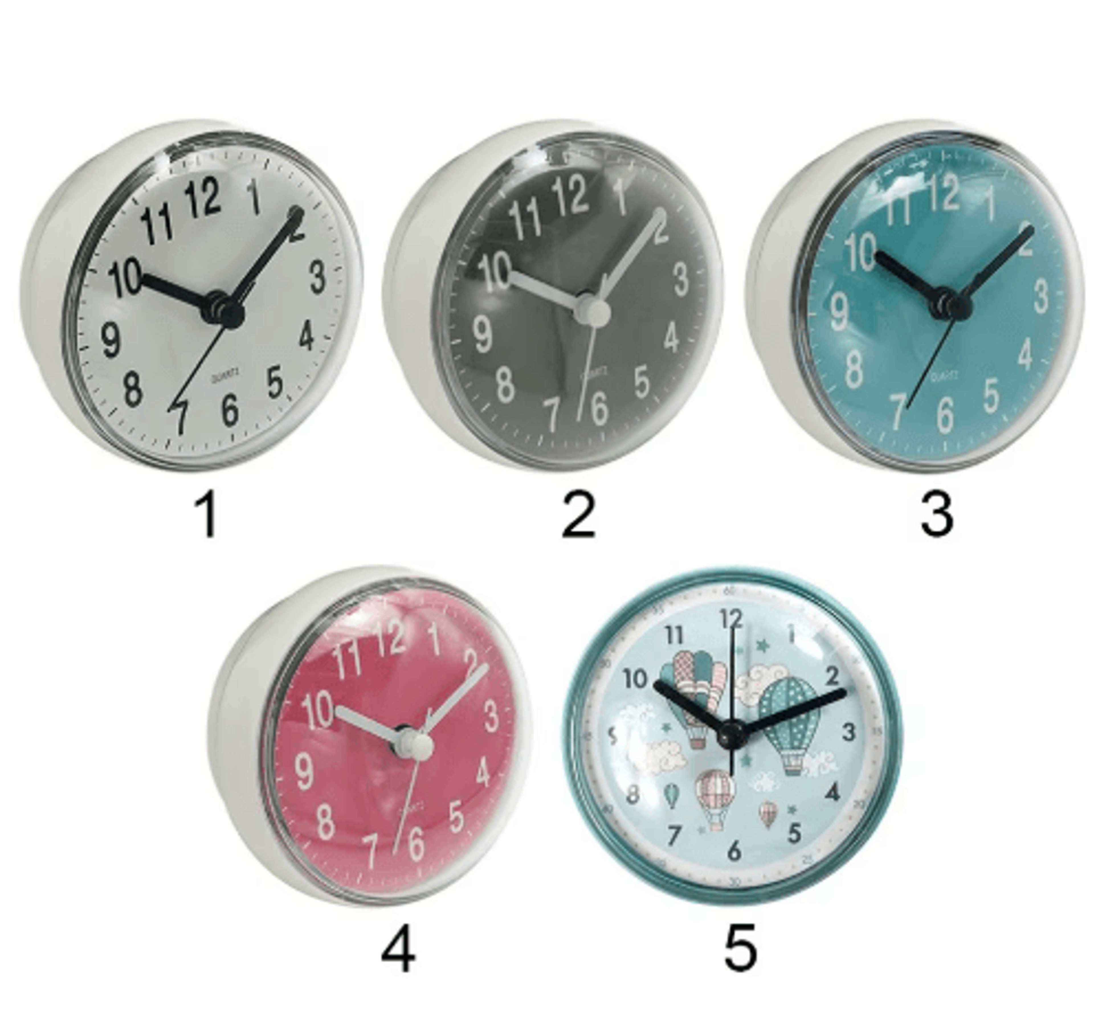 7cm Mini Waterproof Suction Wall Clock For Bathroom And Kitchen 7
