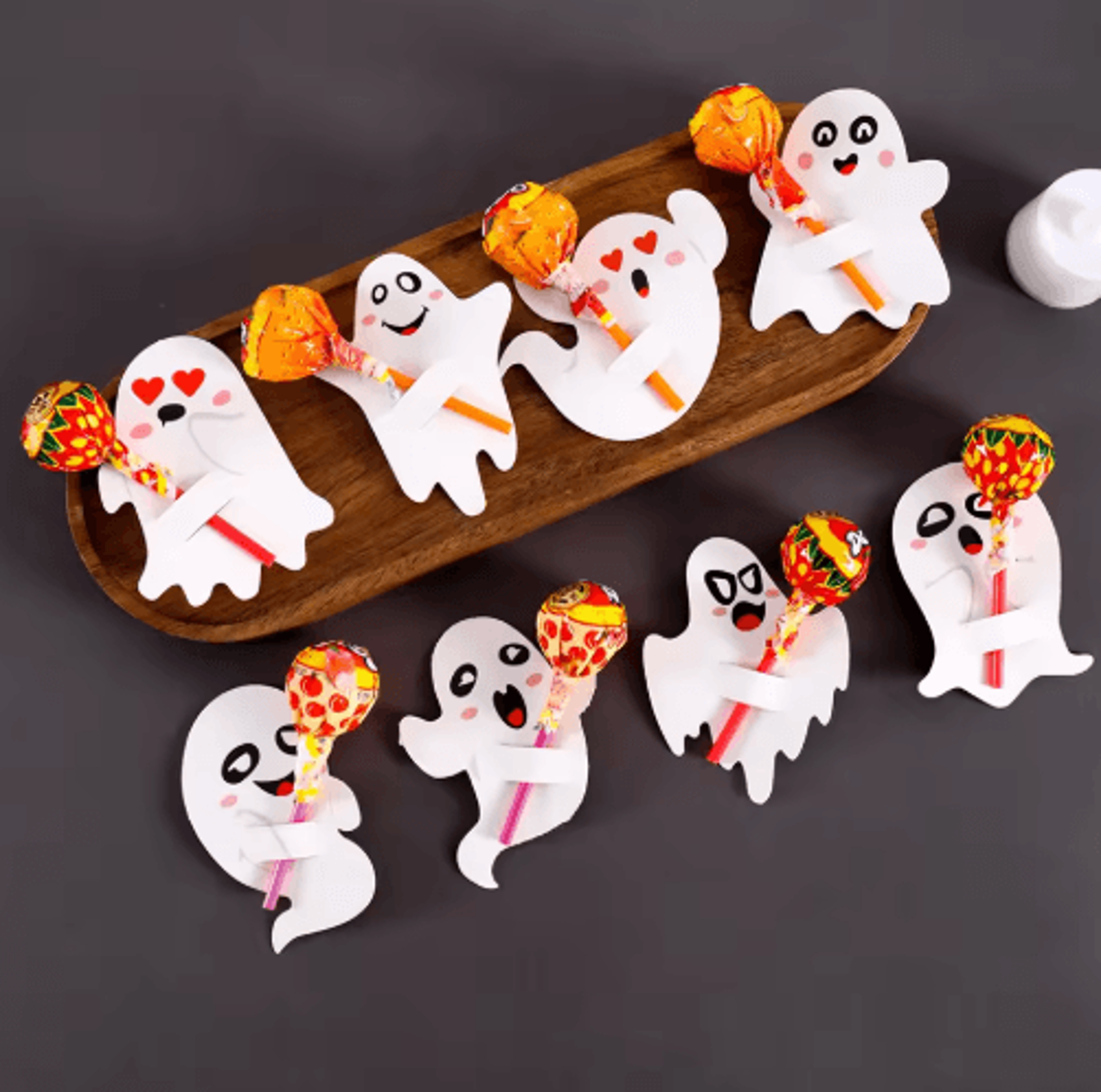48-piece ghost lollipop holders for halloween party favors