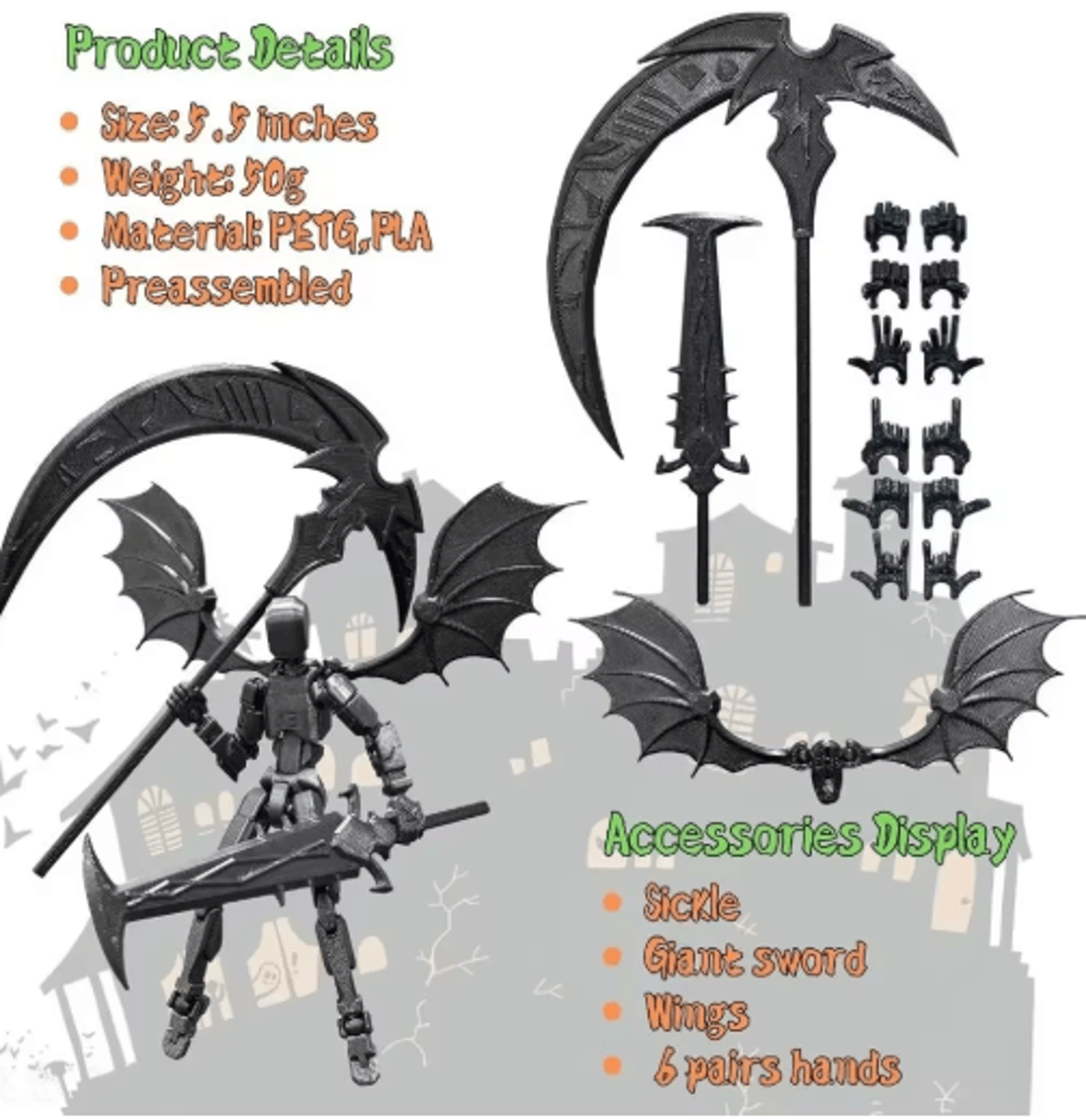 3D Printed Reaper Robot MultiJointed Action Figure 4
