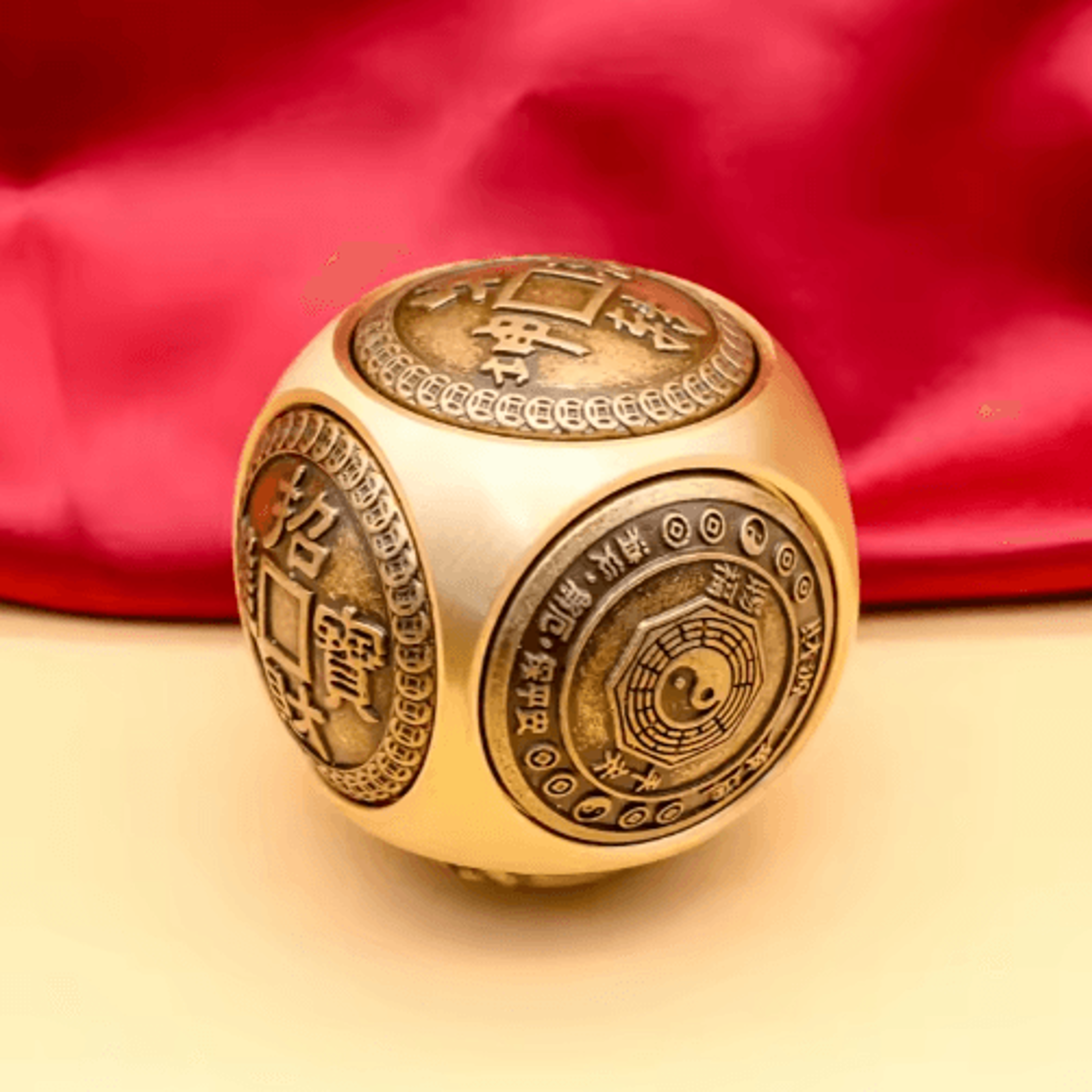 Rotating SixFaced Chinese Lucky Coin Spinner Fidget Toy 1
