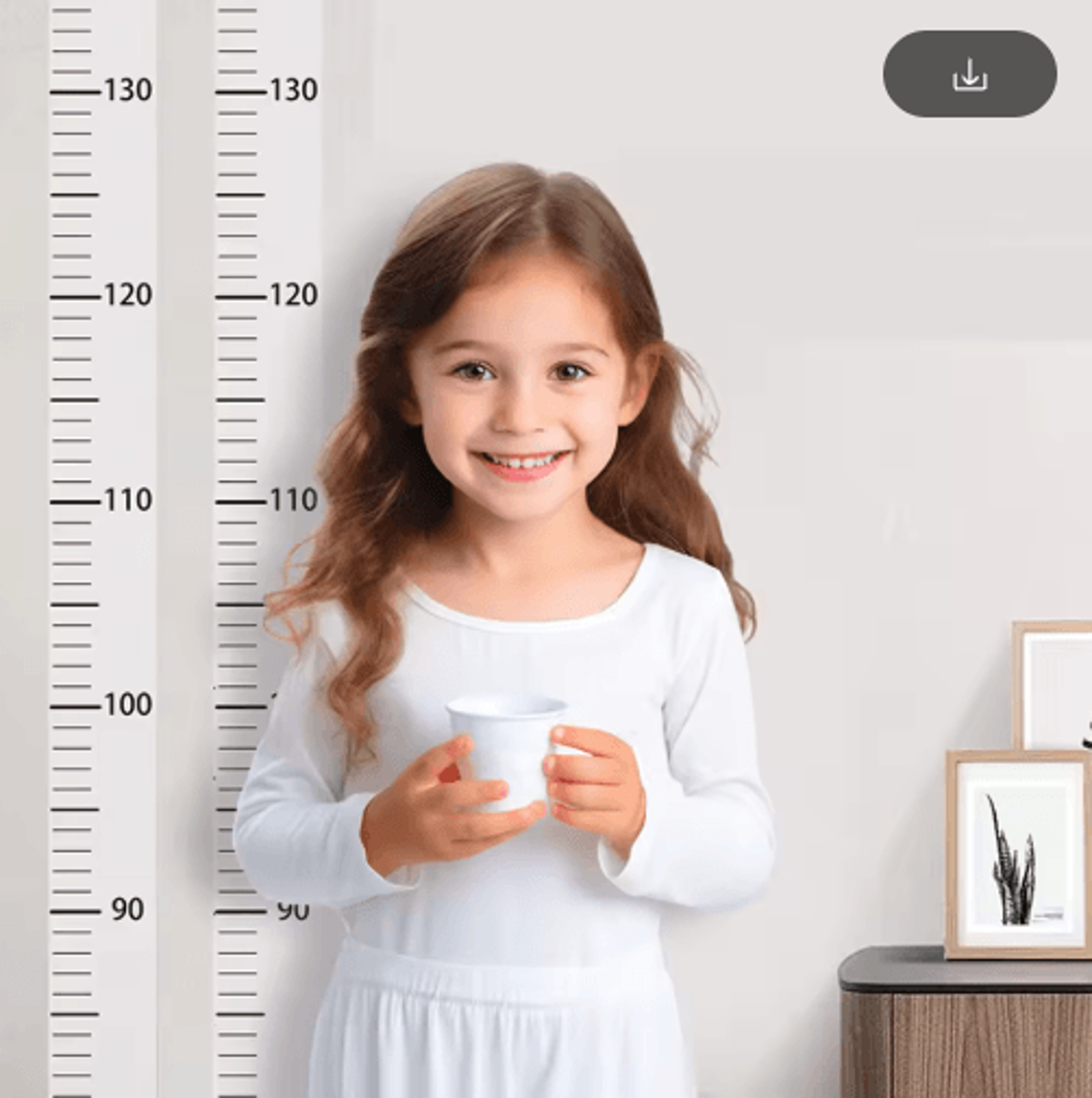 2Meter Kids Height Chart Wall Sticker Removable Growth Scale 3