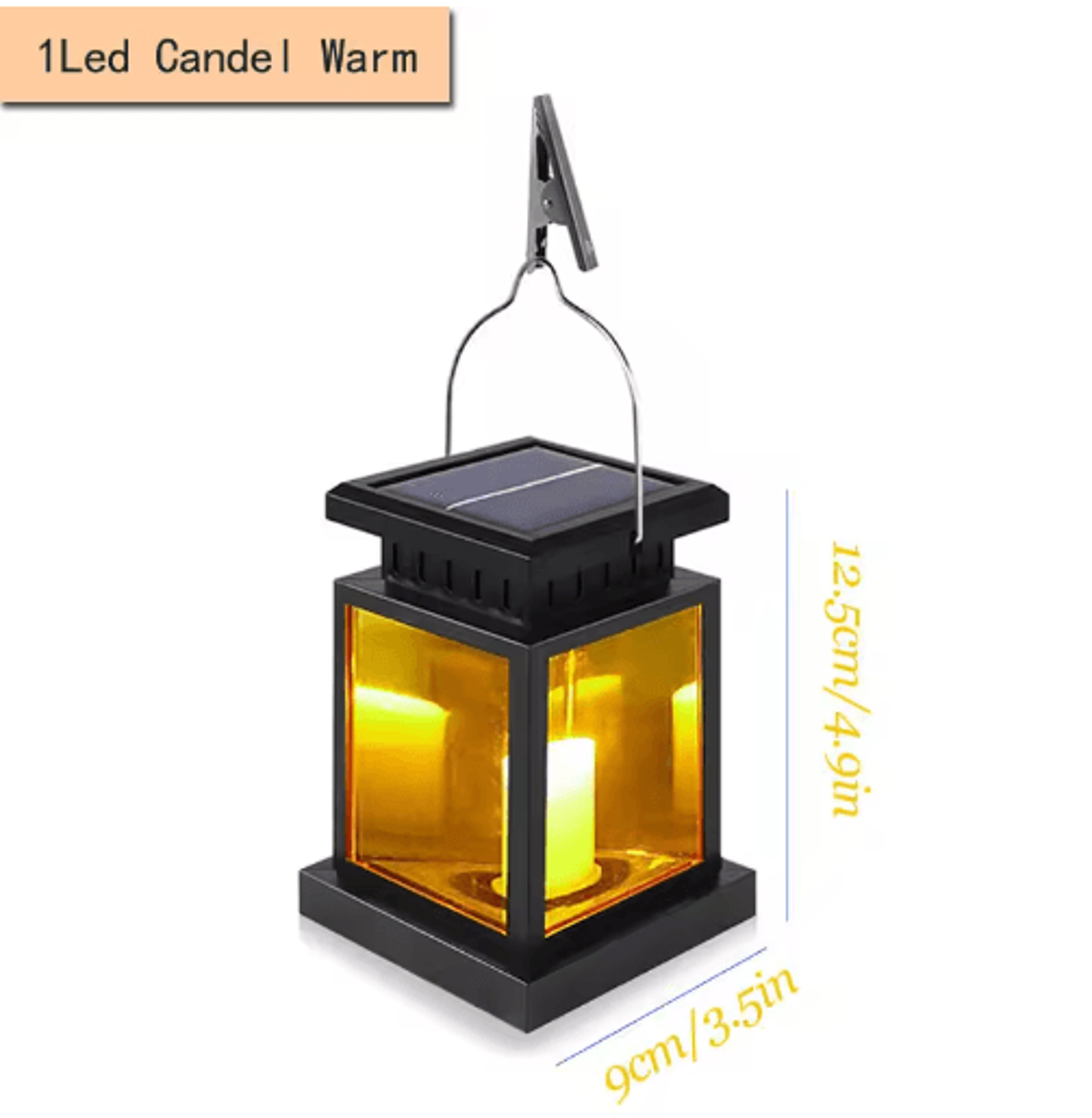 Retro Solar Hanging Lantern With CandleStyle Garden Light 2