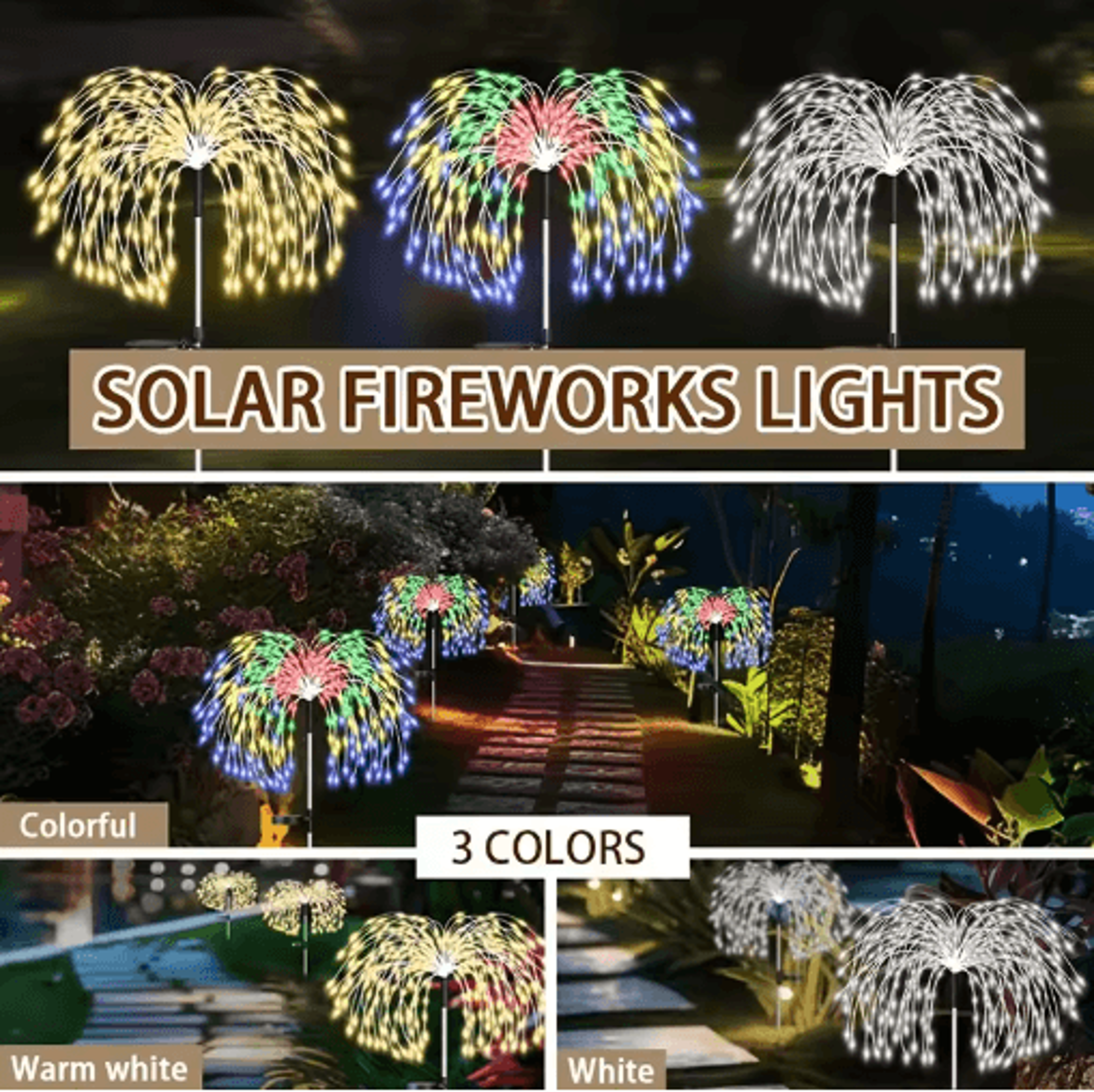 200LED Solar Firework Lights For Outdoor Garden Decor 5