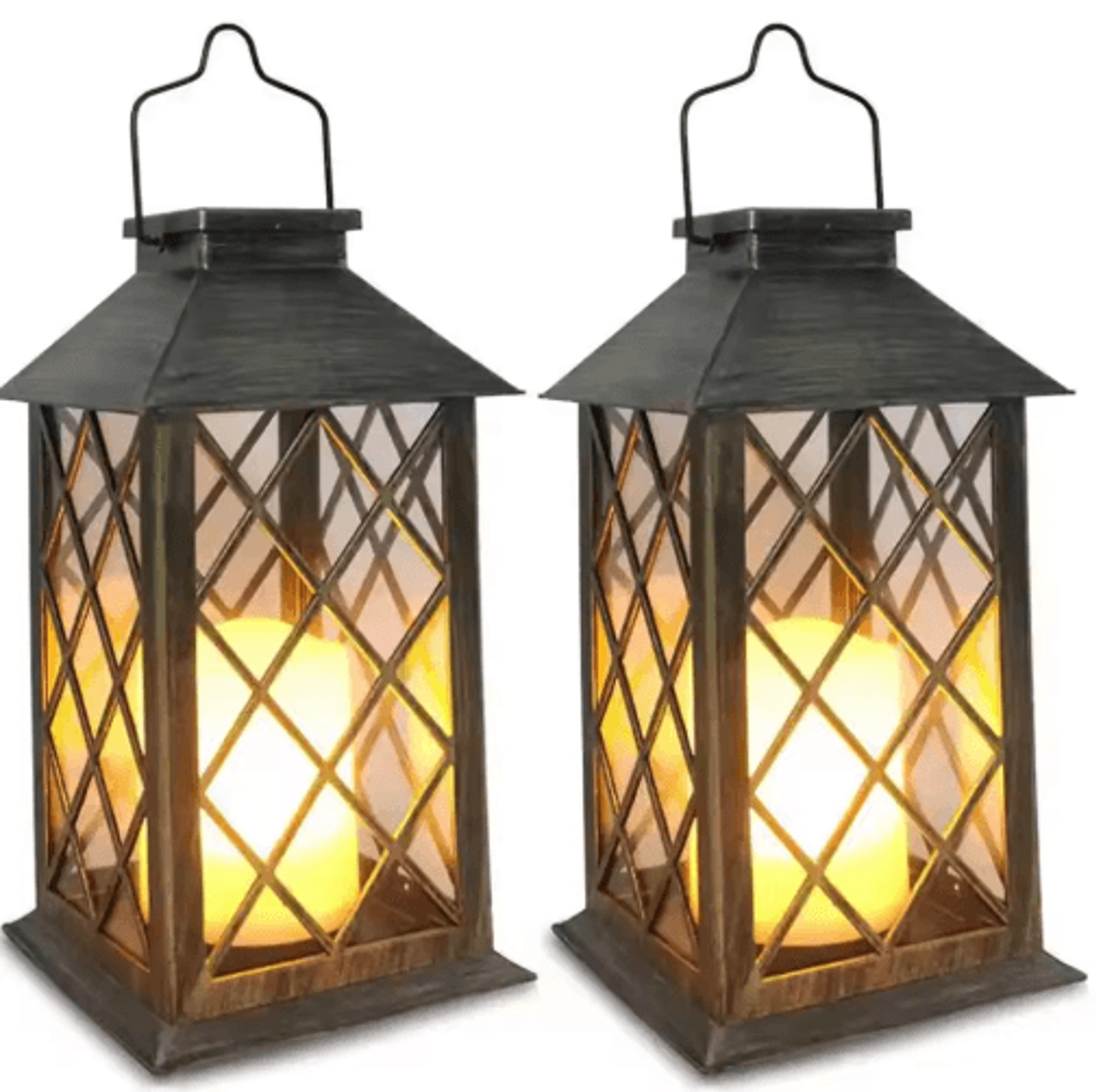 Solar Hanging Lantern With Flickering Flameless Candle 5