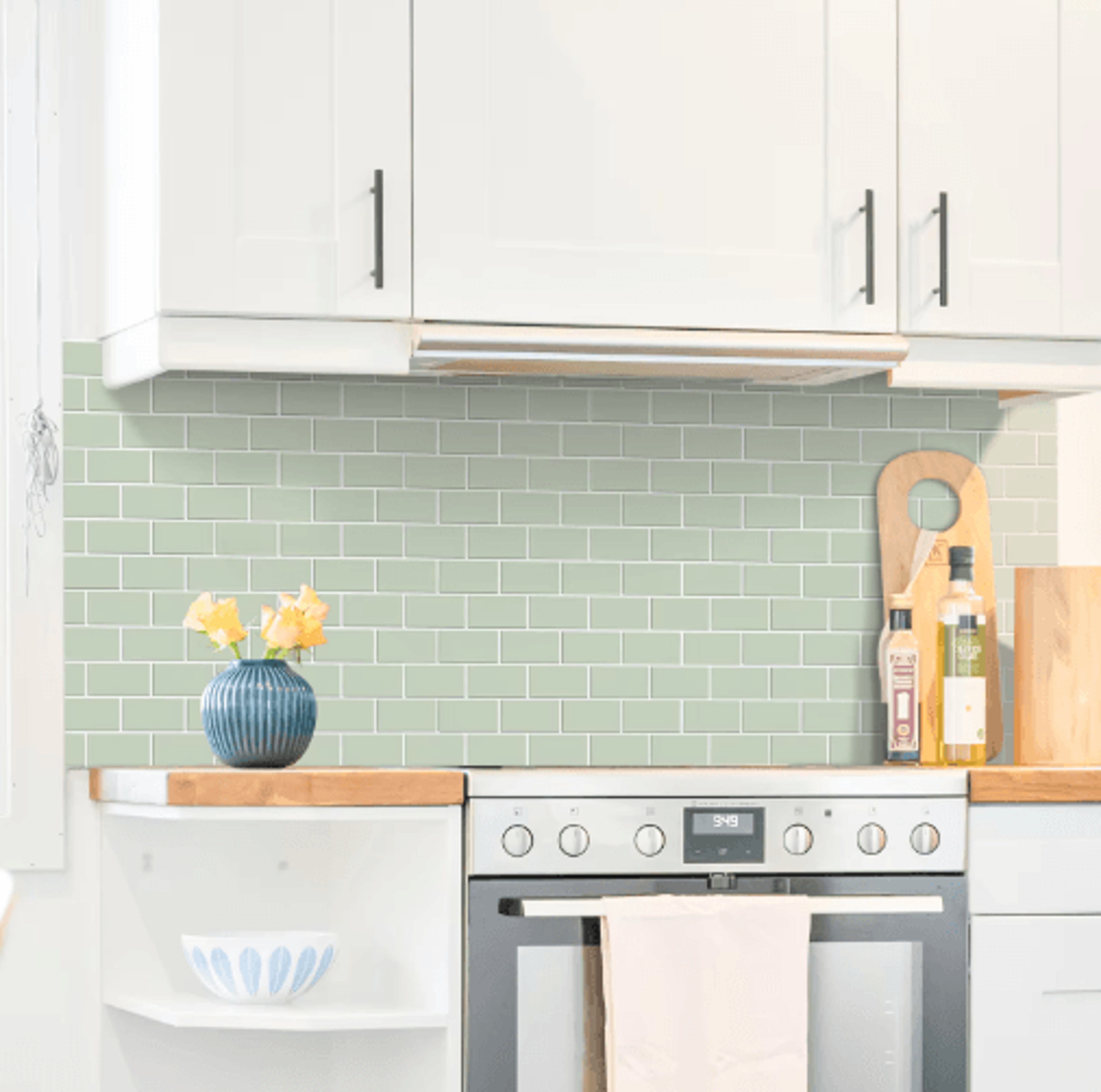 5Piece 3D Subway Tile Peel And Stick Backsplash 11