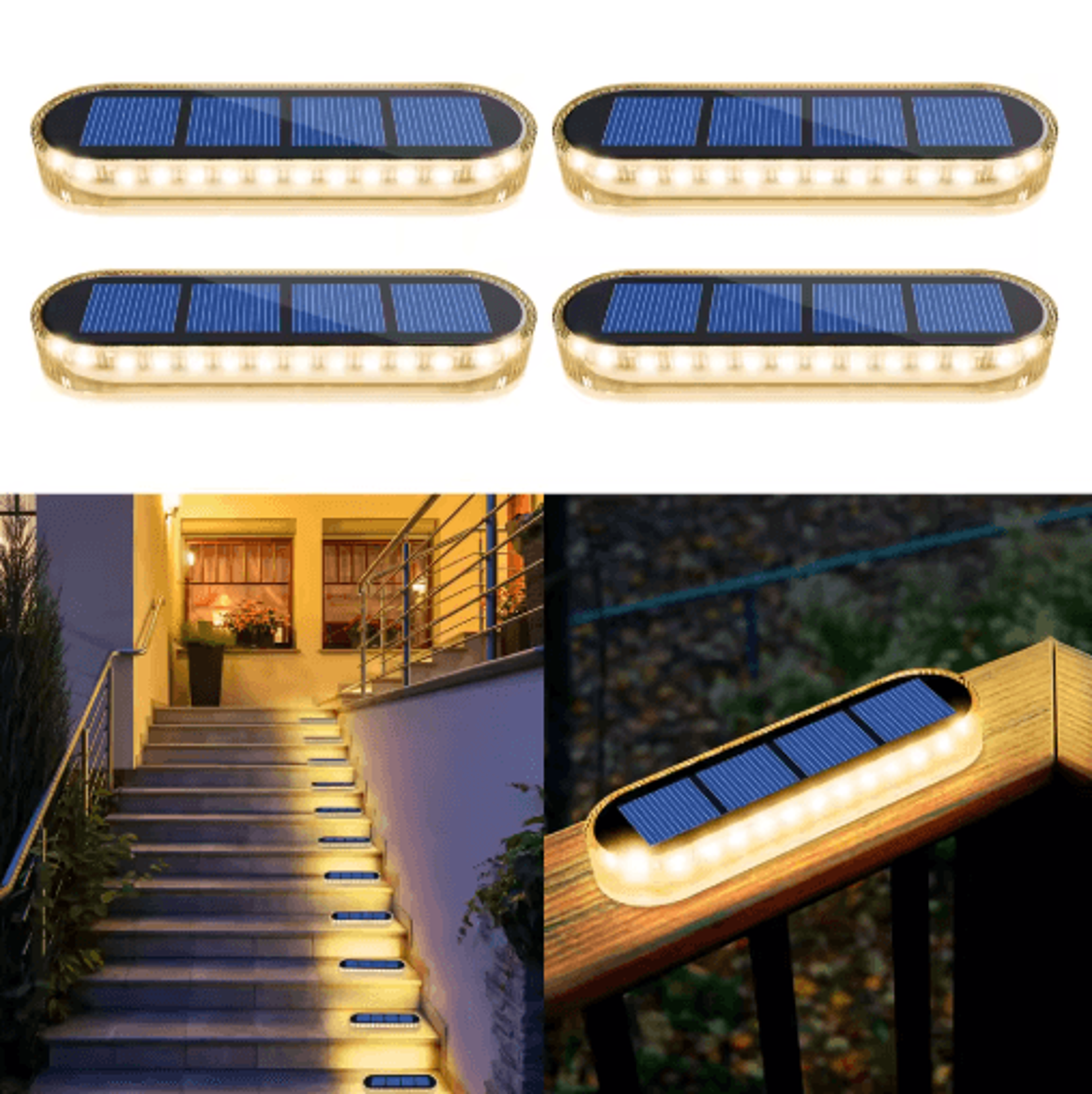 4Pack Solar Deck Lights For Steps Stairs And Driveways 0
