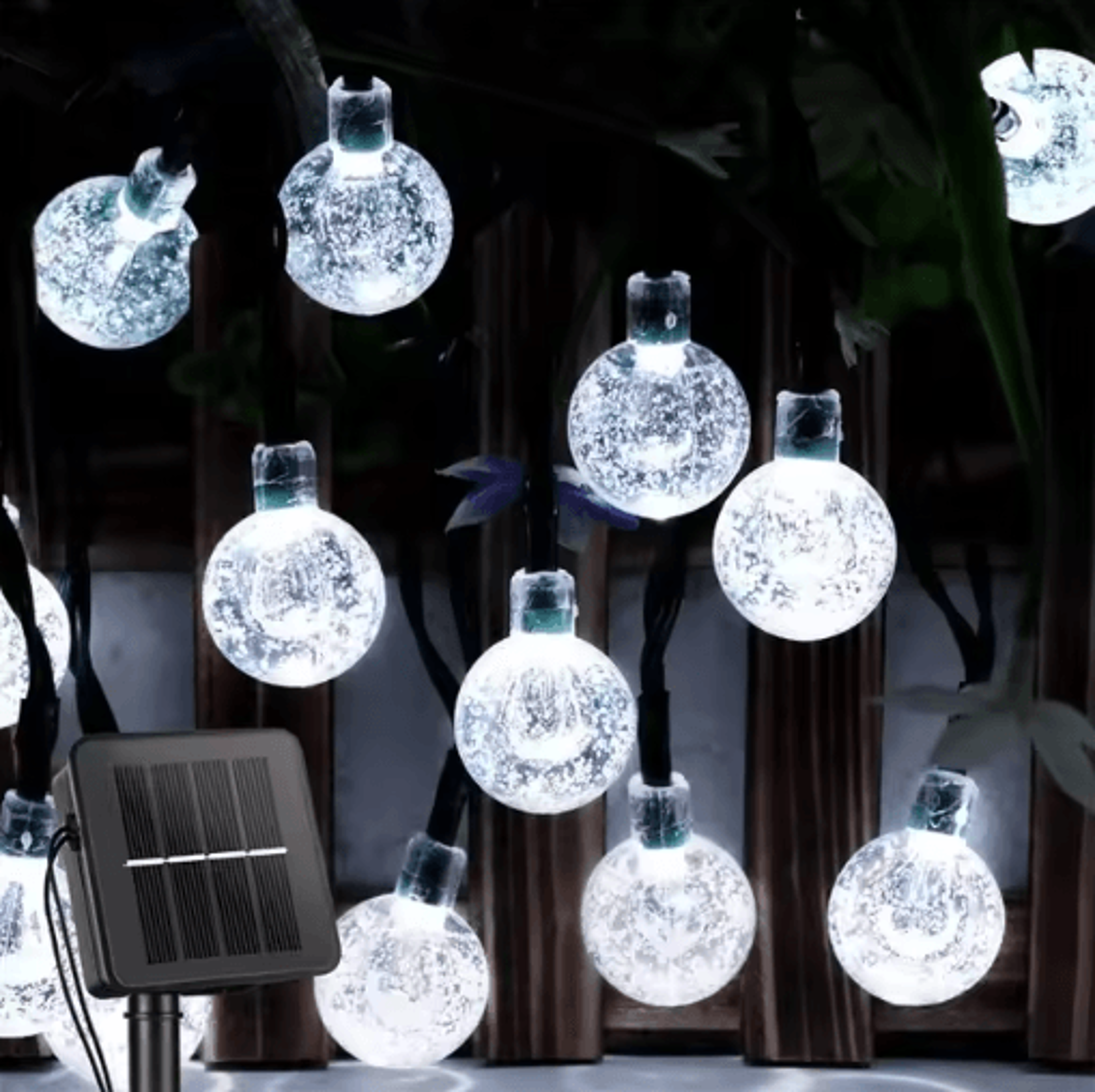 10M Solar LED Crystal Ball String Lights For Outdoor Decor 4