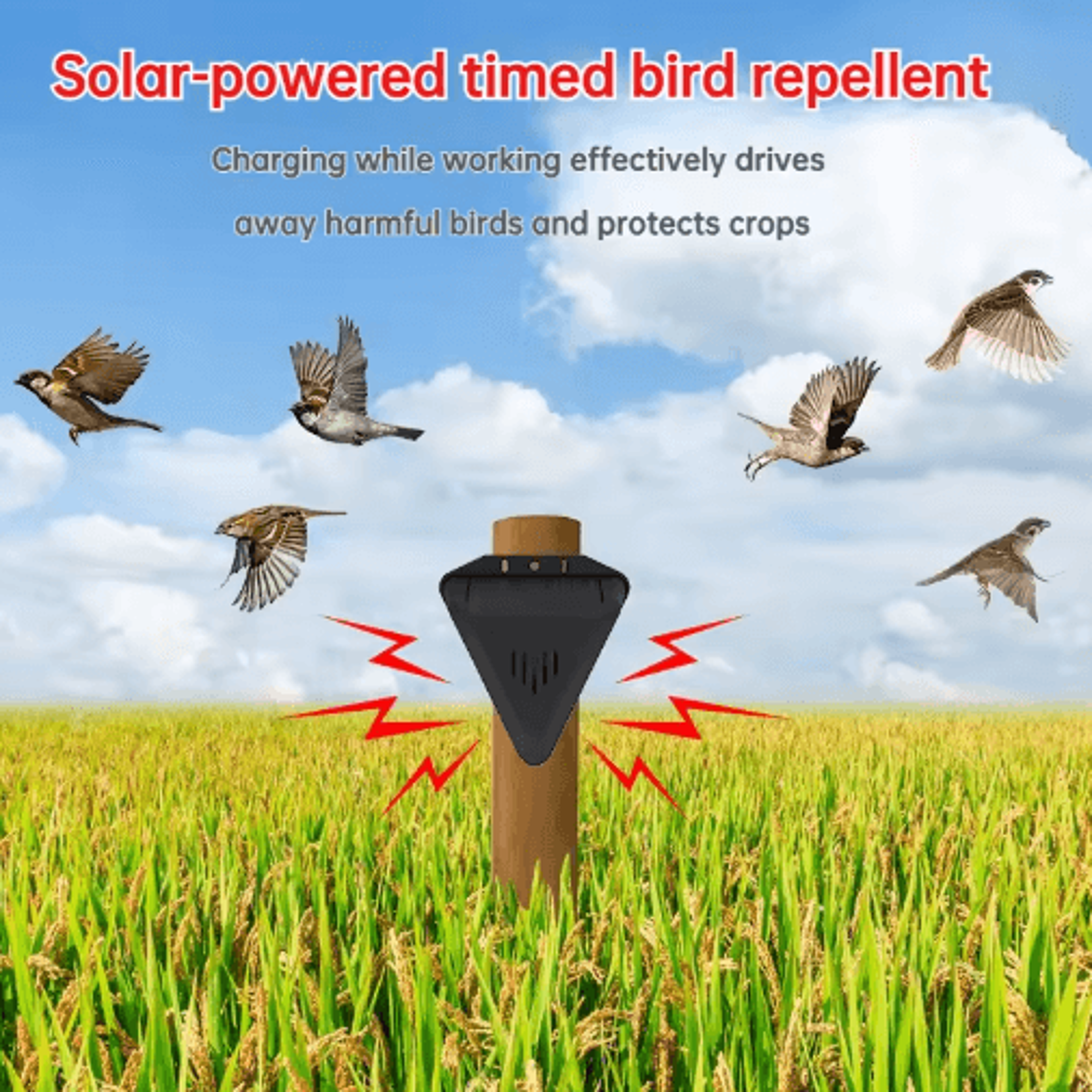 Solar Motion Sensor Alarm Light With 129dB Siren 10