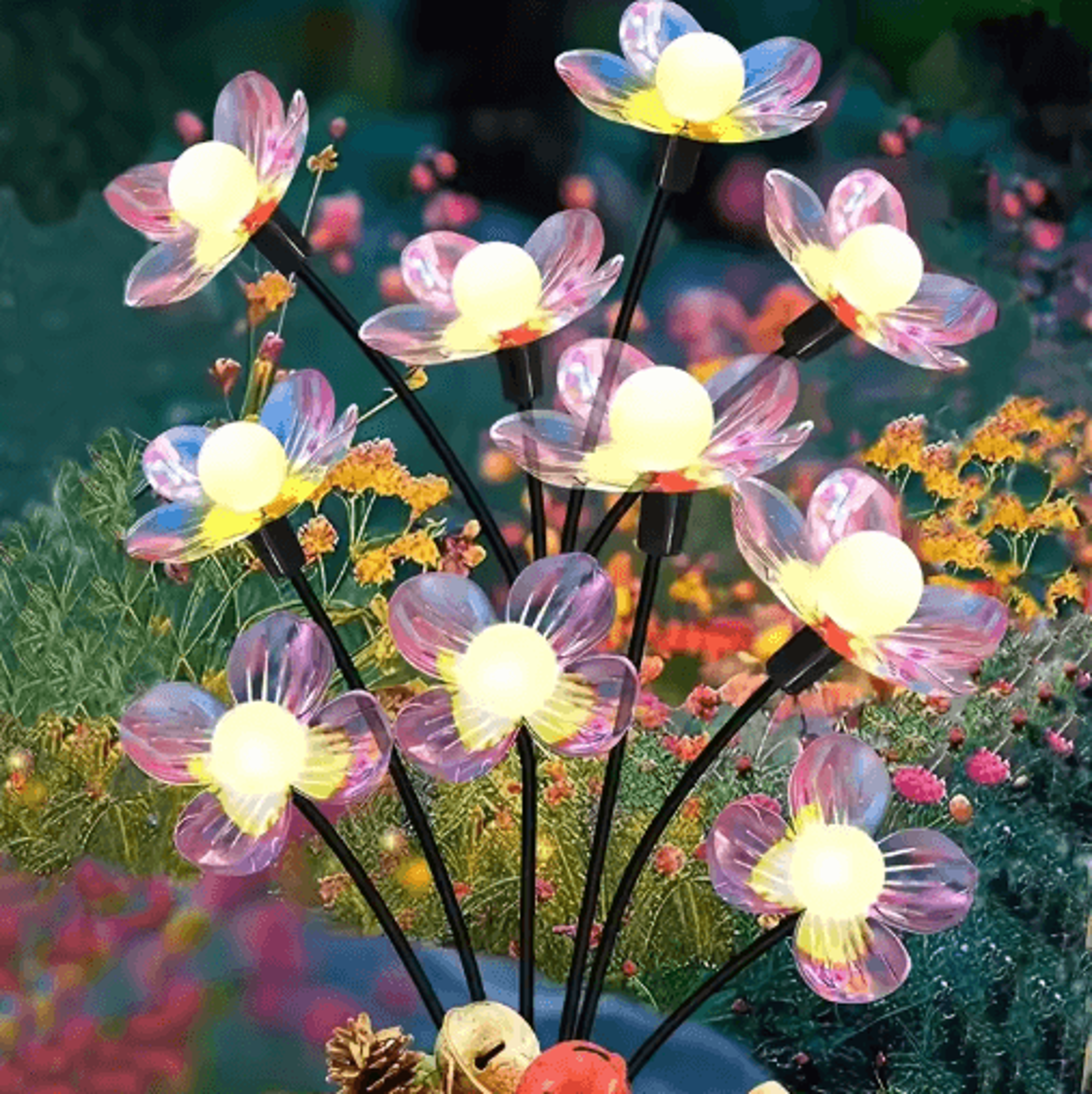 Solar Firefly Flower LED Garden Light With 2 Lighting Modes 1
