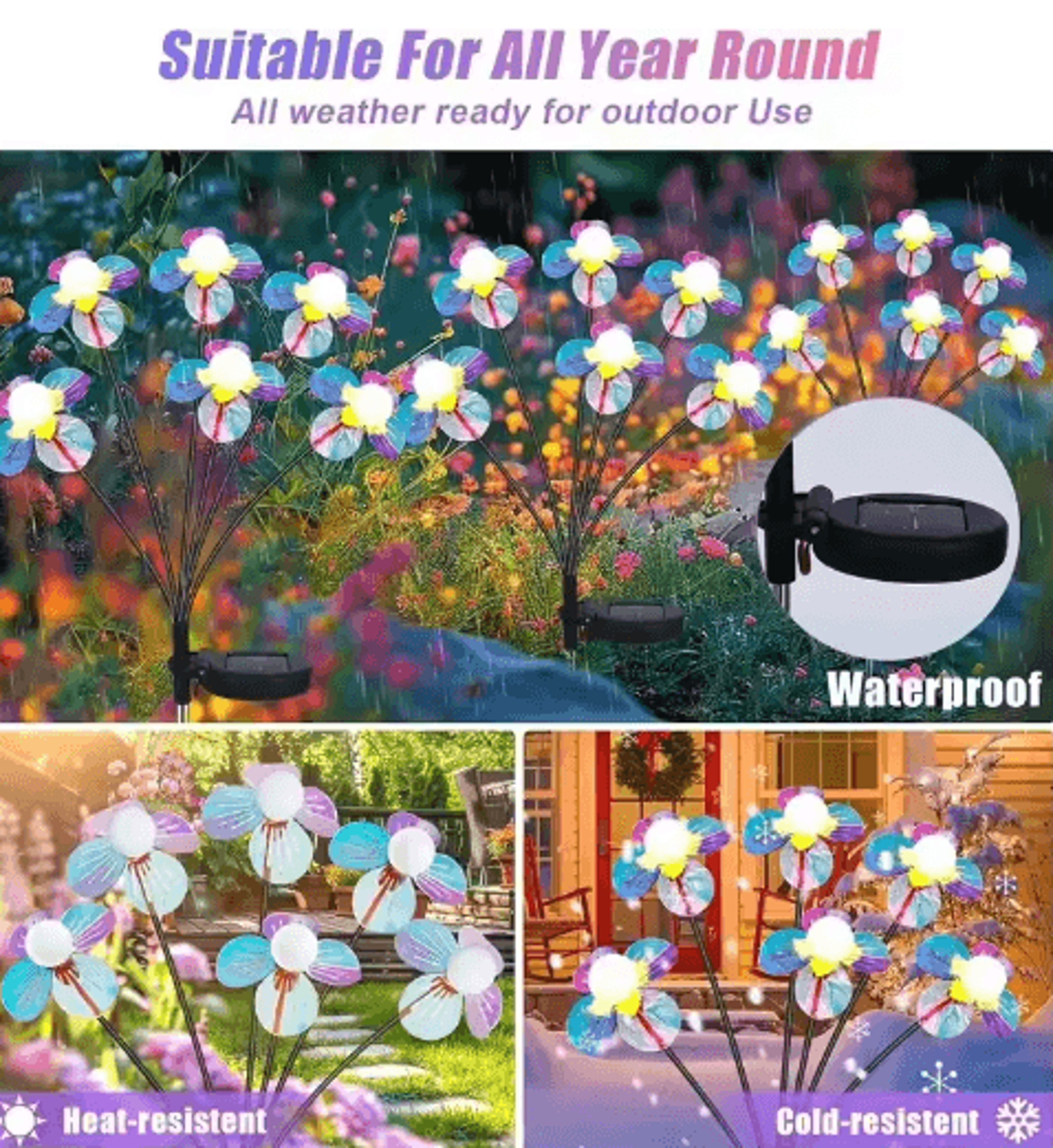 Solar Firefly Flower LED Garden Light With 2 Lighting Modes 4