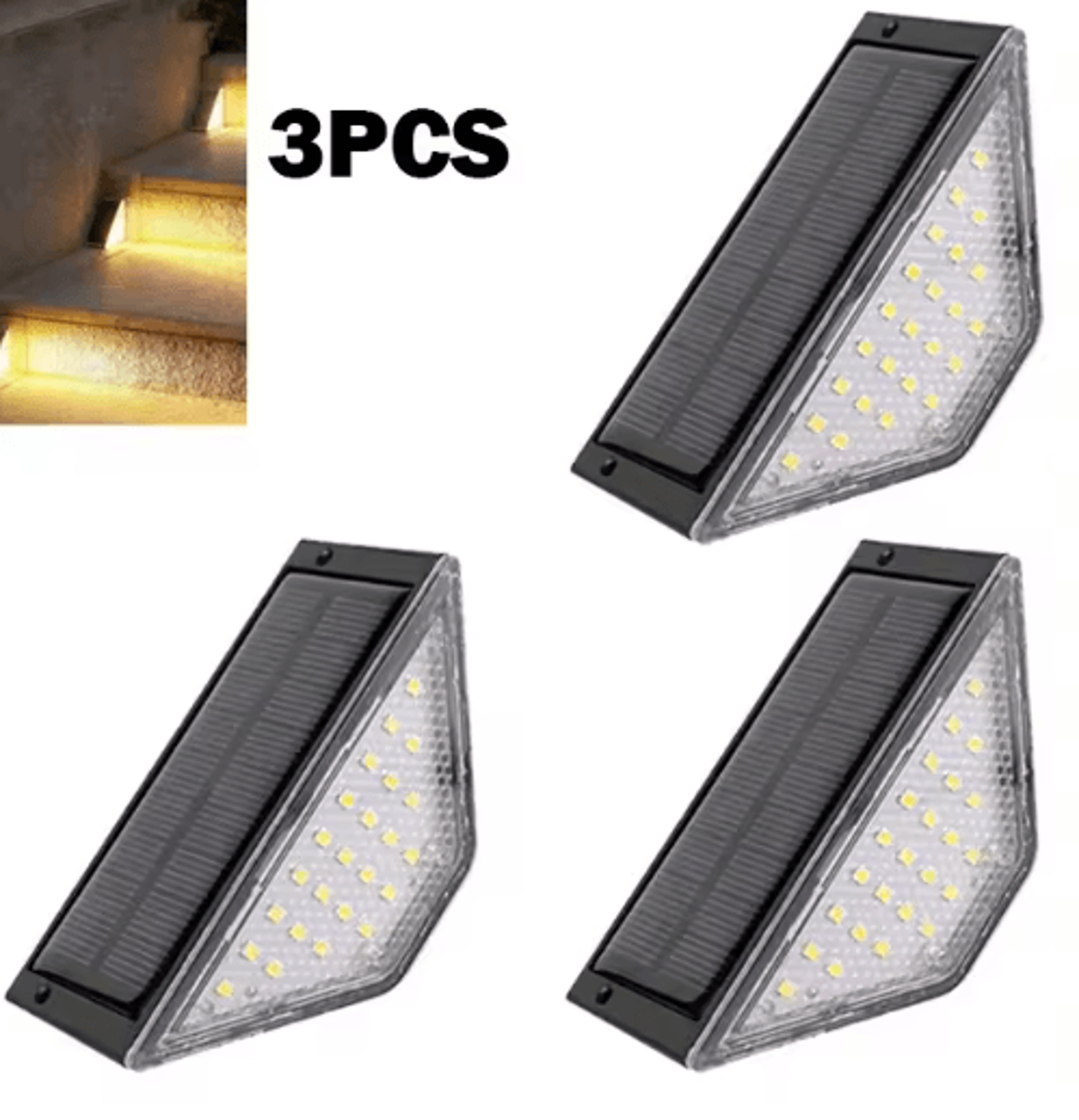 Solar Stair Lights IP67 Waterproof Outdoor Step Lighting 1