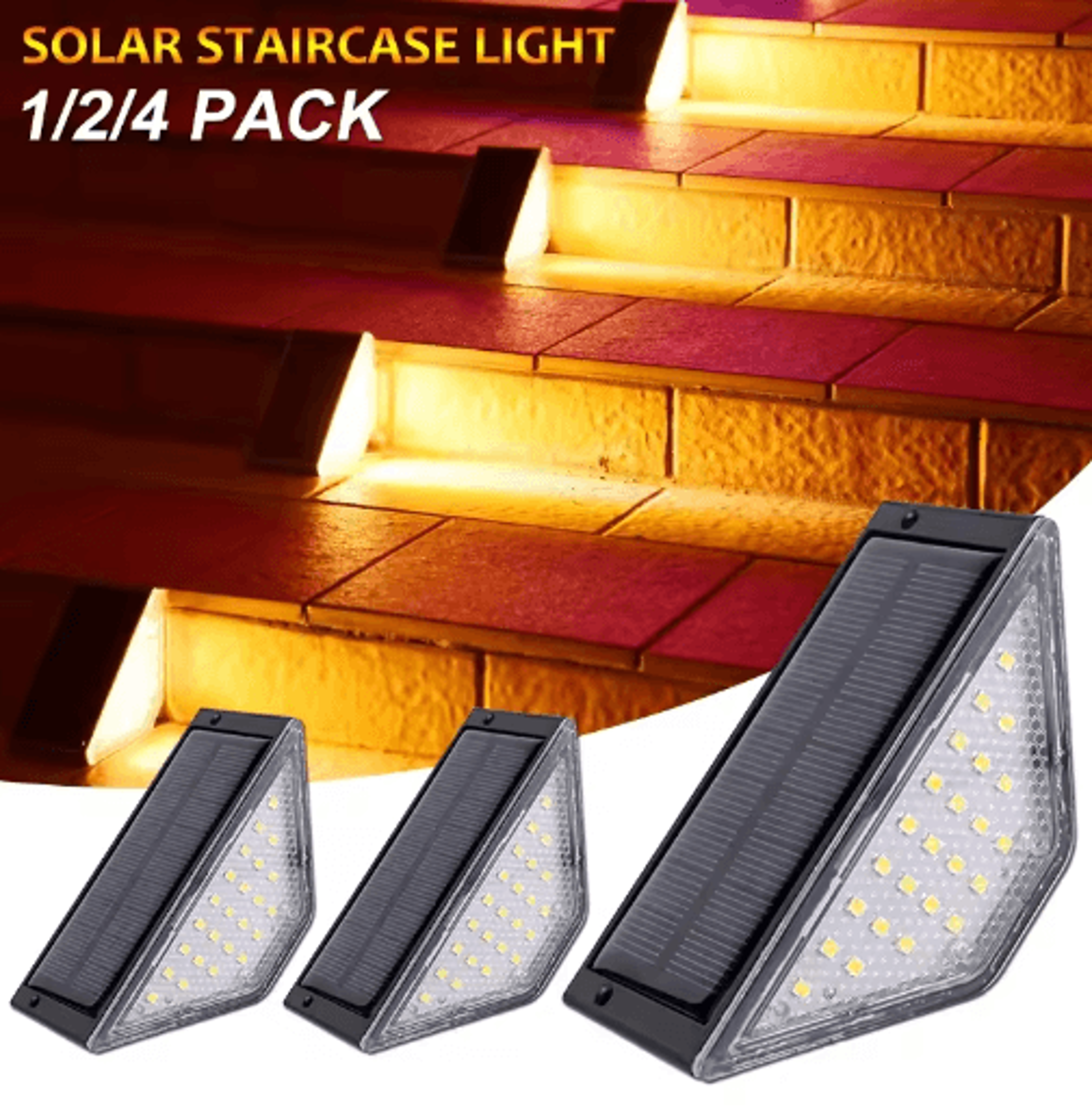 Solar Stair Lights IP67 Waterproof Outdoor Step Lighting 0