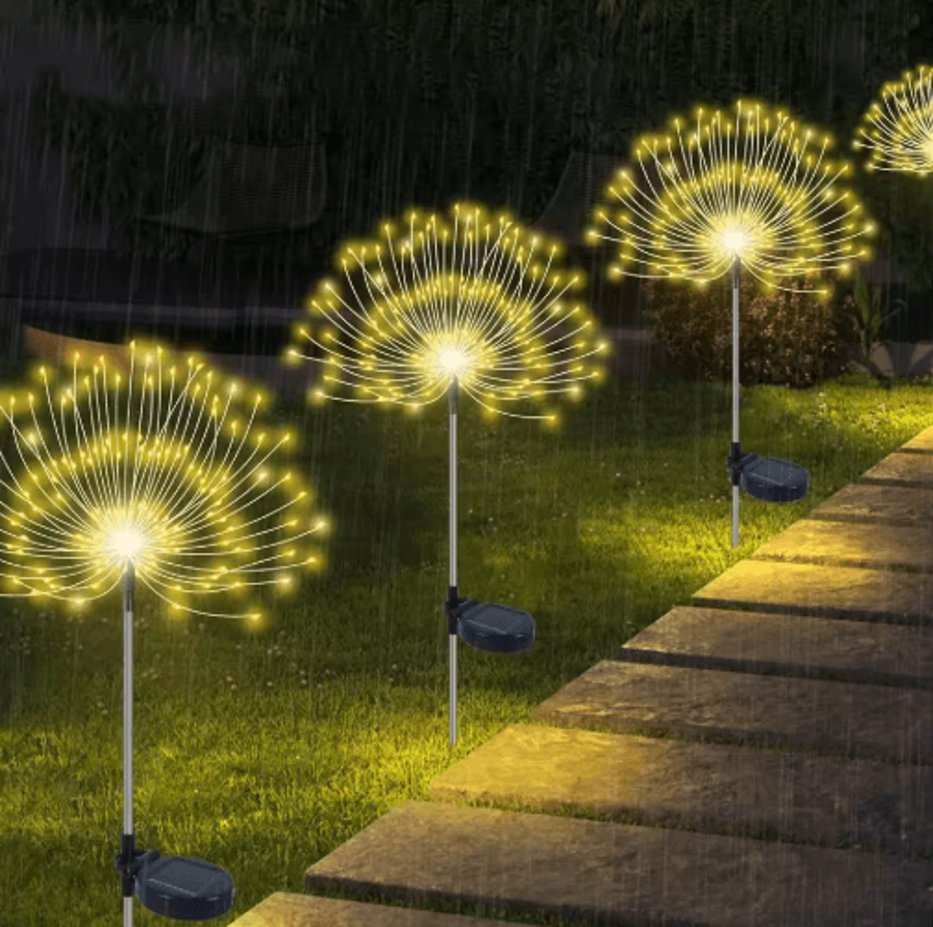 200LED Solar Dandelion Globe Light For Garden And Lawn 3