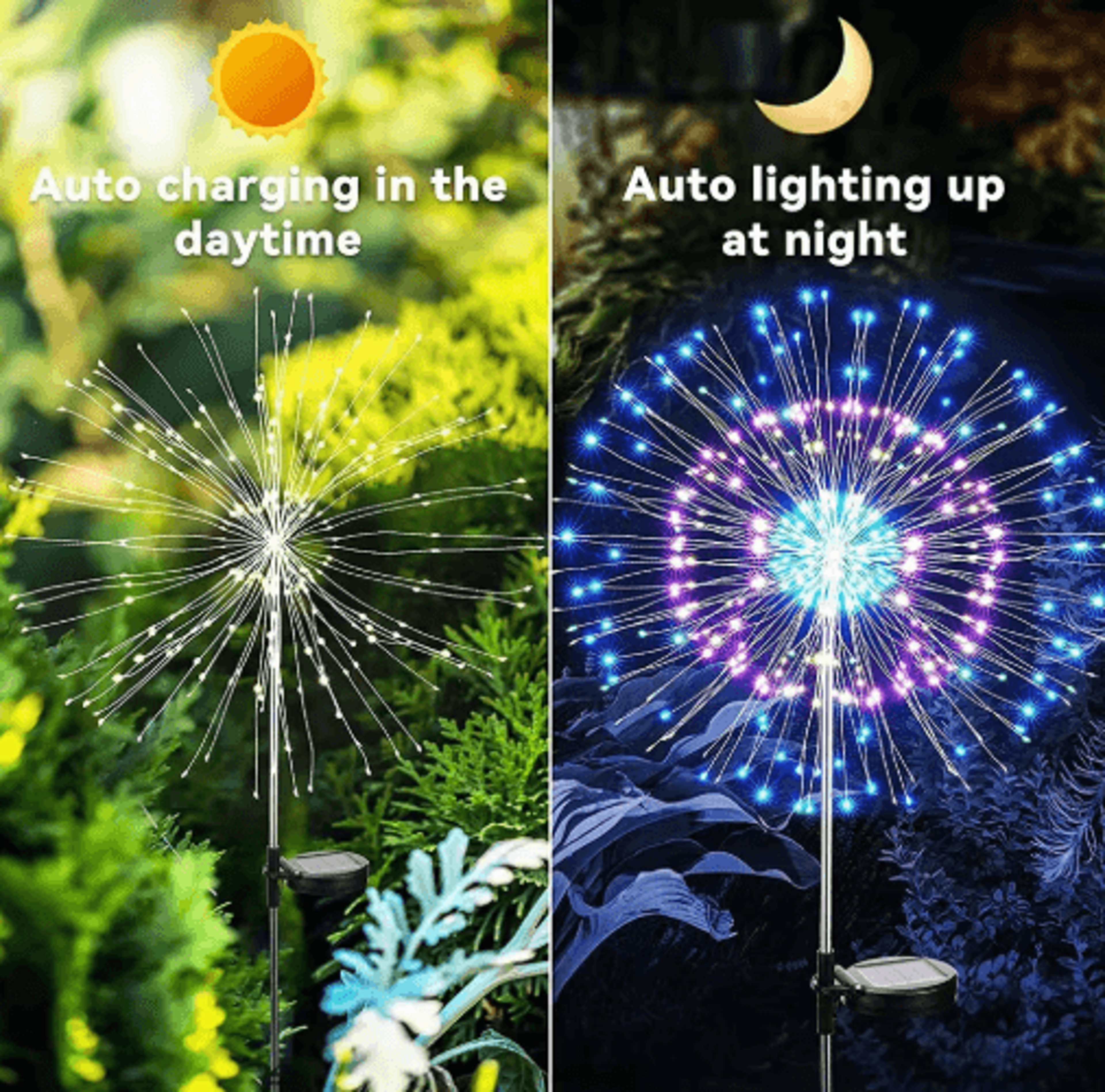 200LED Solar Dandelion Globe Light For Garden And Lawn 7