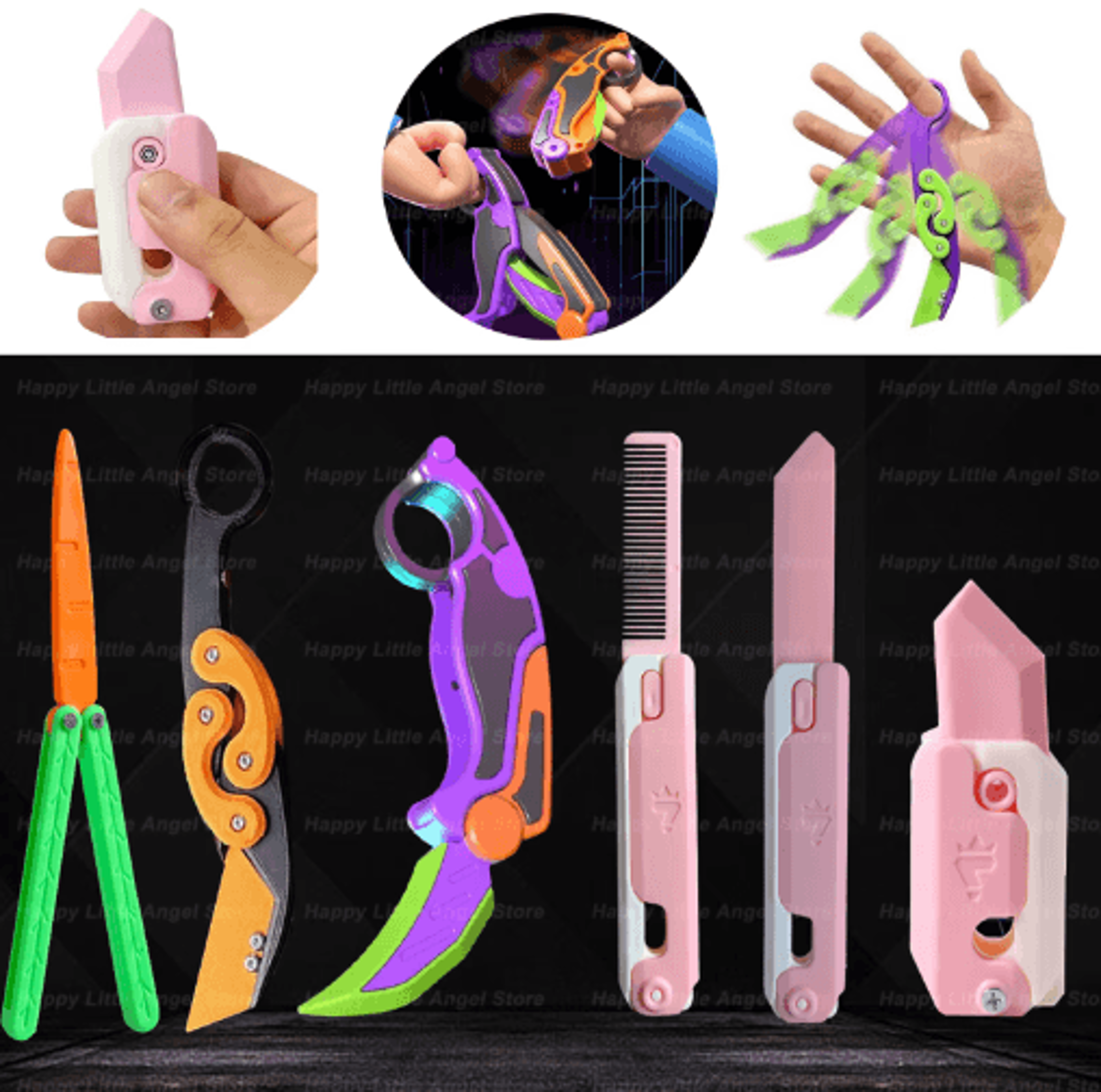 3D Printed Carrot ButterflyStyle Fidget Toy 0