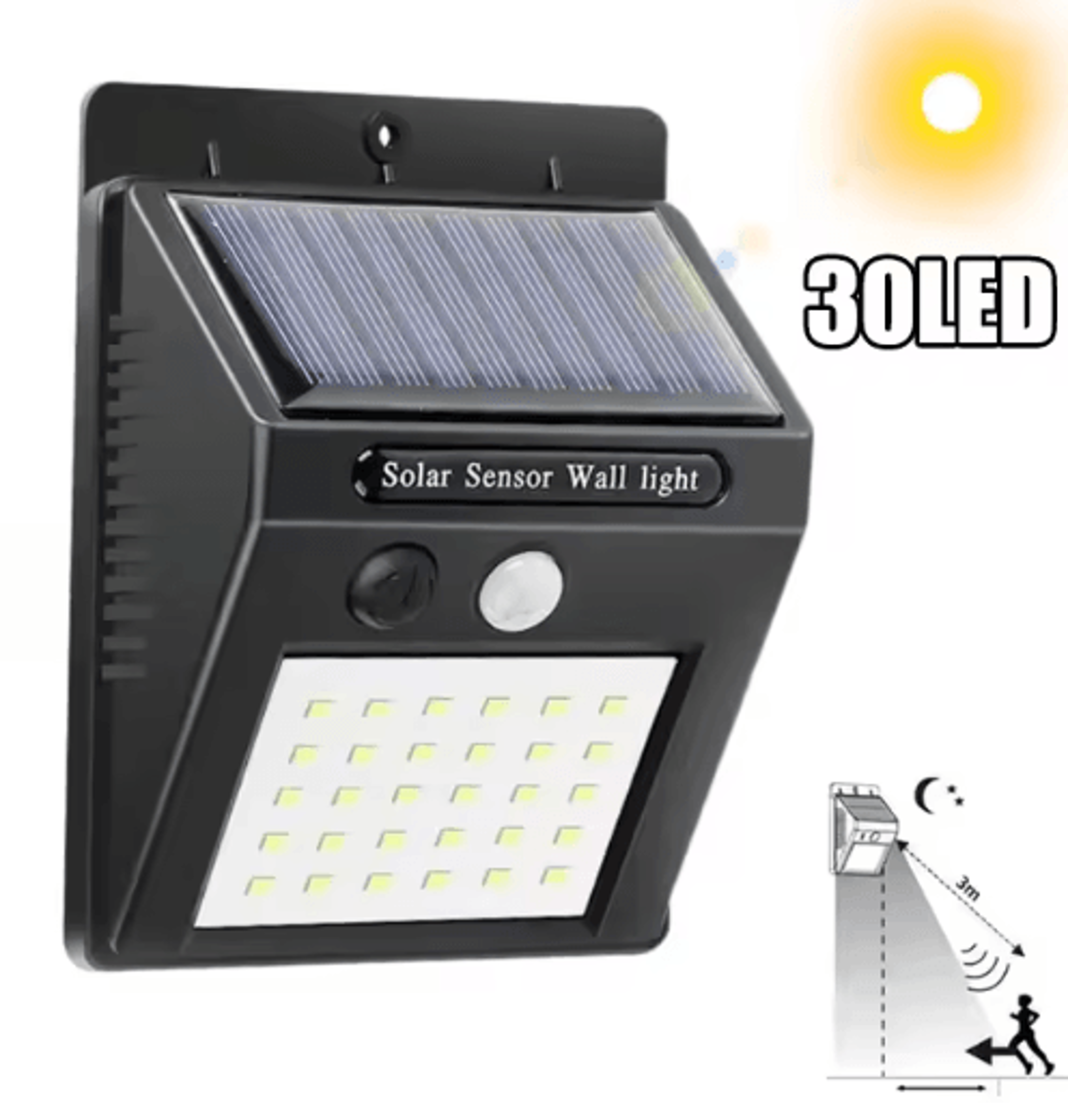 144LED Solar Wall Light With PIR Motion Sensor 8