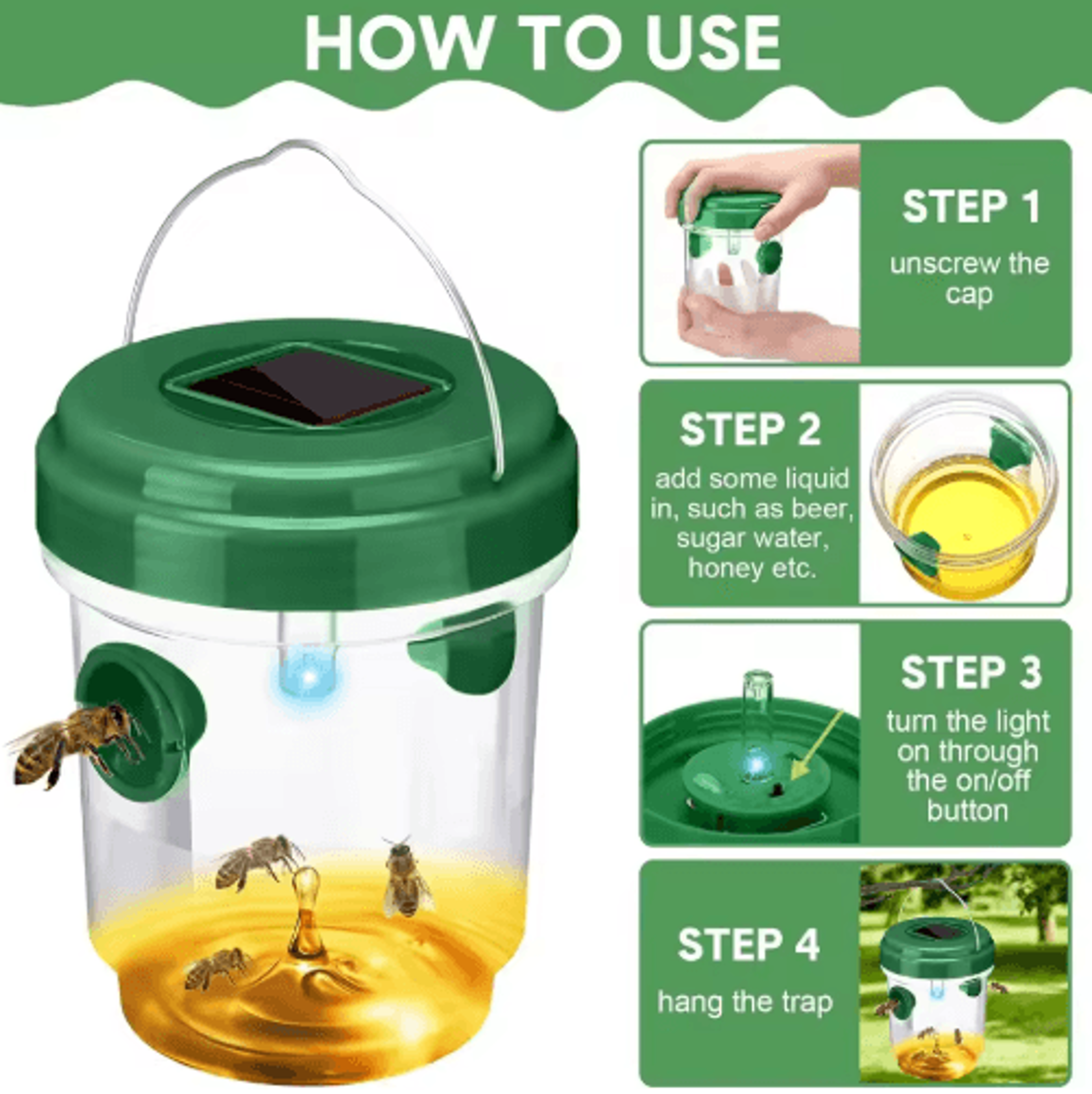 110PCS Reusable Hanging Wasp And Fruit Fly Traps 8