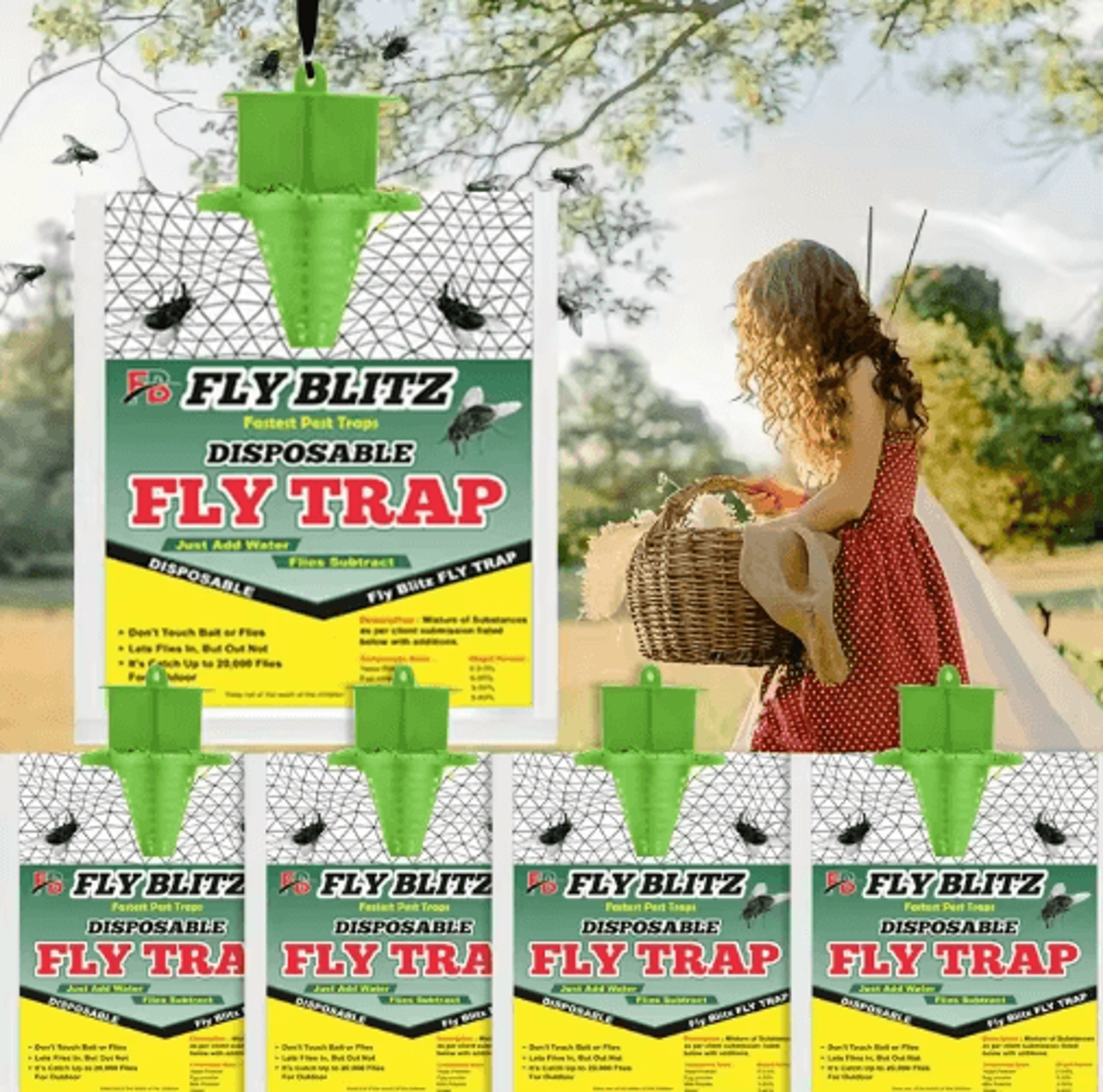 1/3pcs outdoor hanging fly trap bags for flying insects