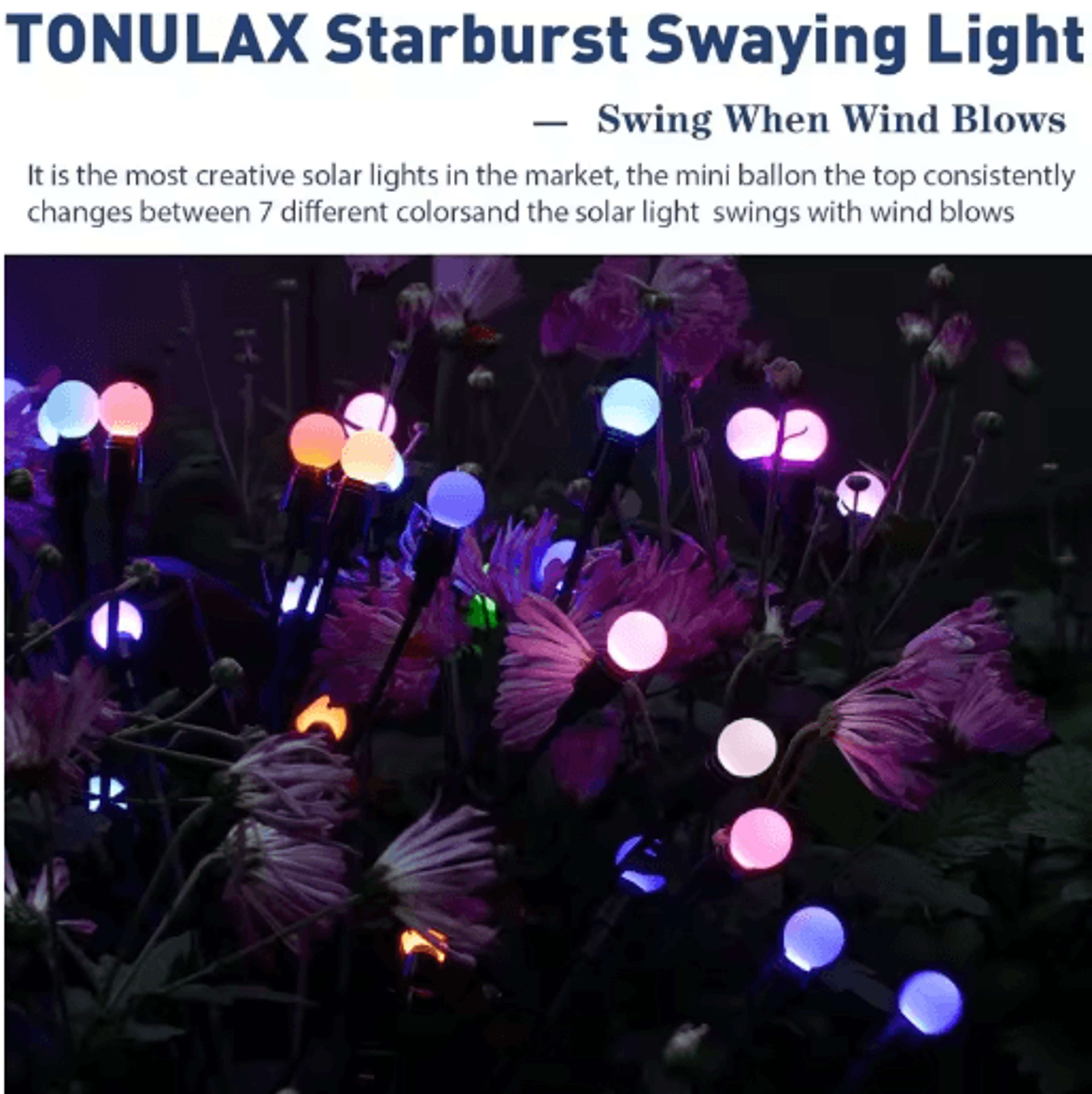 RGB Solar Firefly Swaying Garden Lights 7
