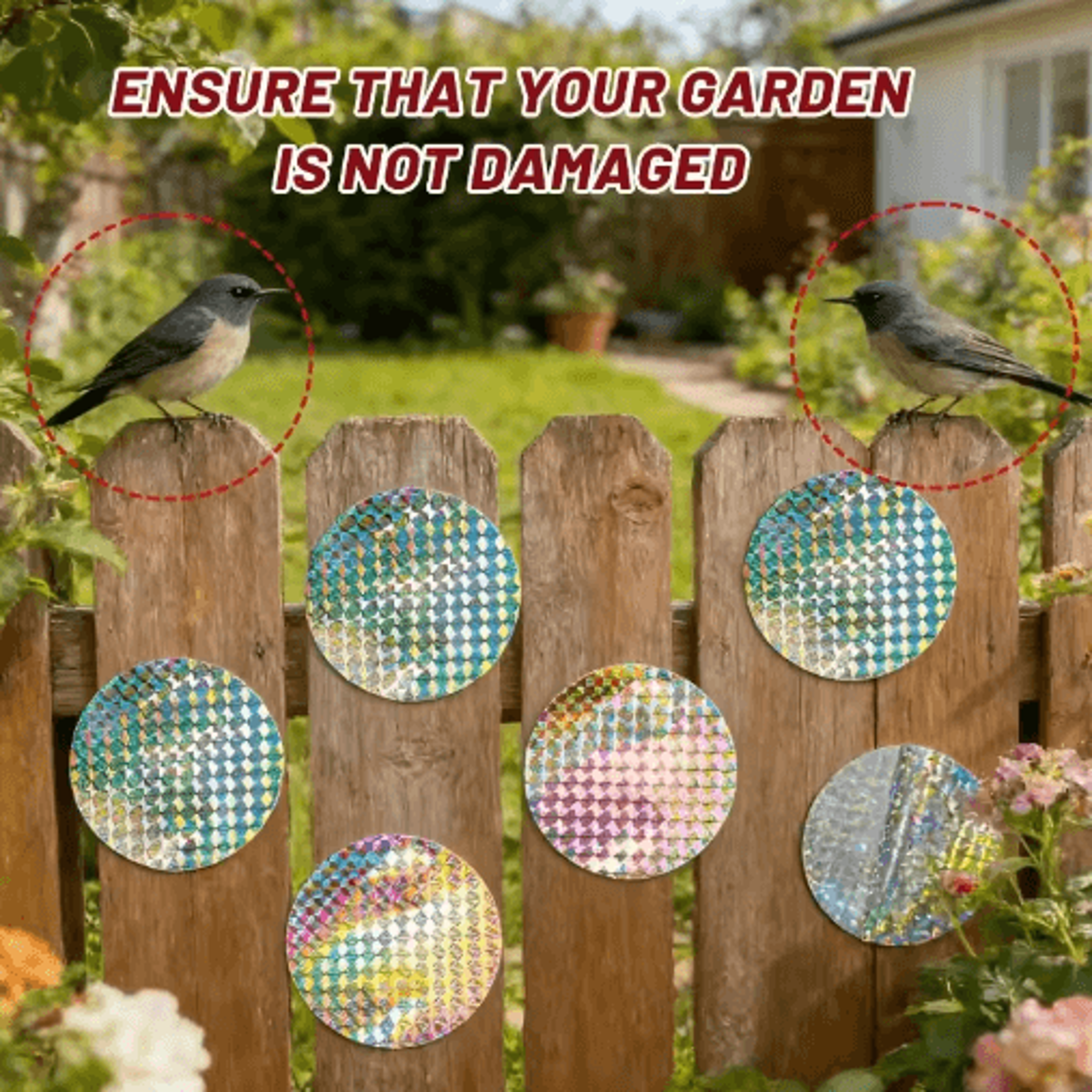 Adhesive Reflective Bird Repellent Discs For Outdoor Use 7