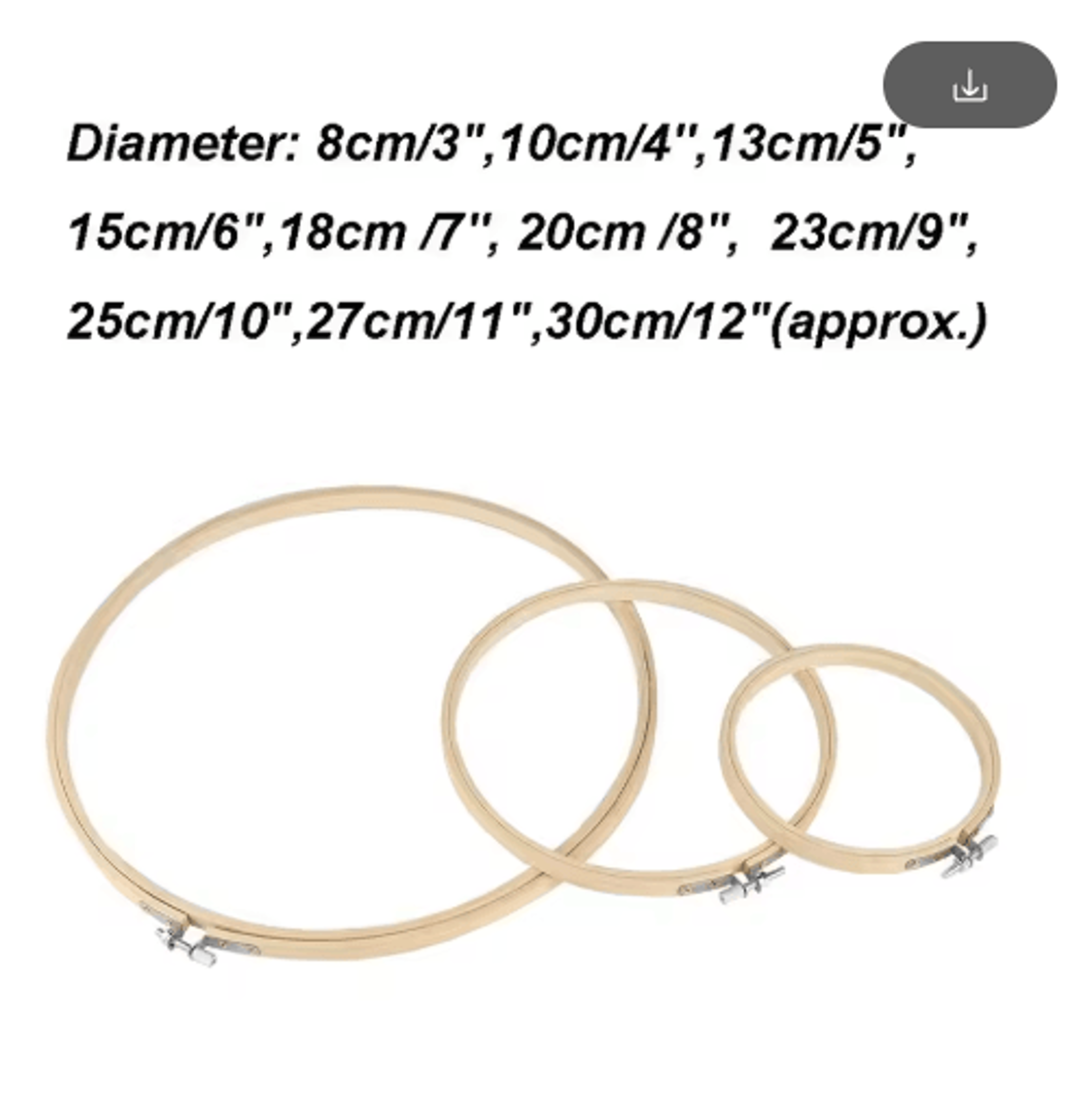 Bamboo Round Embroidery Hoop For Cross Stitch  DIY Sewing 11