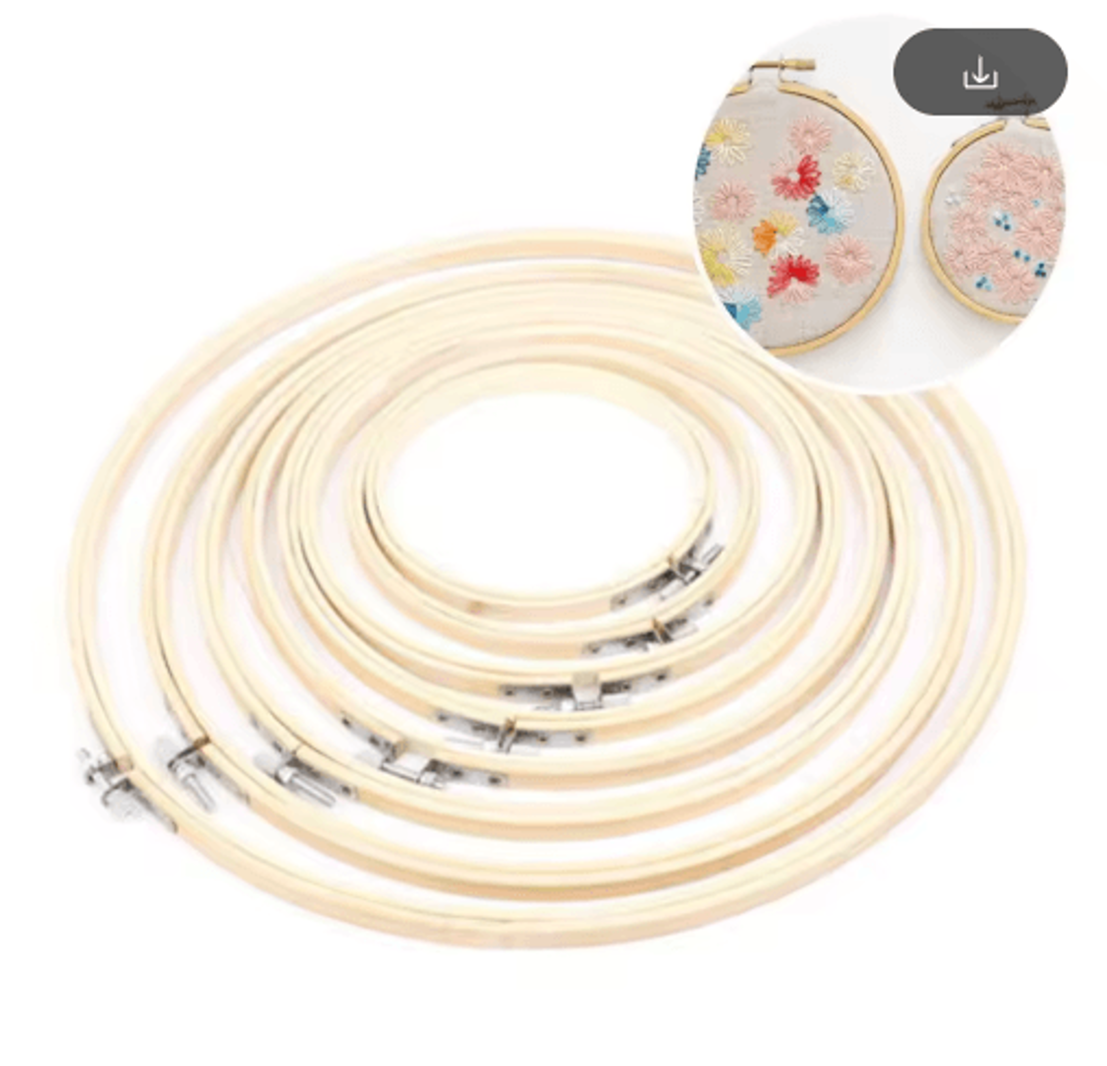 Bamboo Round Embroidery Hoop For Cross Stitch  DIY Sewing 14